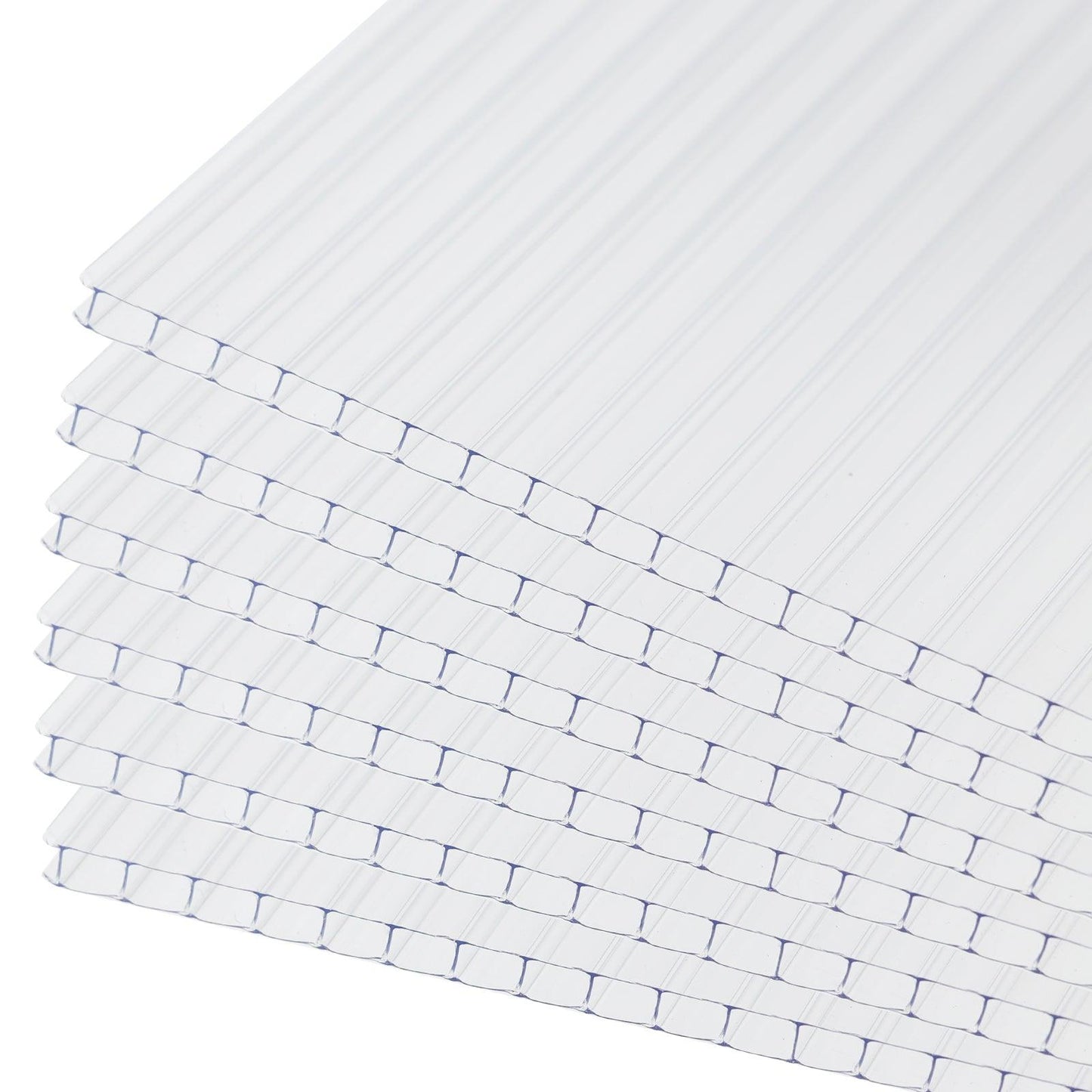 6 Pcs Polycarbonate Greenhouse Panels, Waterproof UV Protected Reinforced Sheets