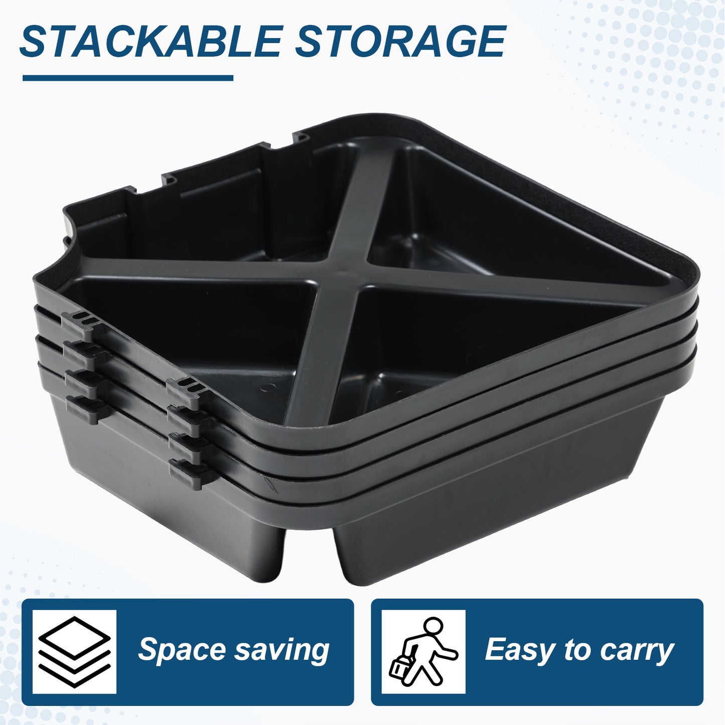 4-Piece Offset Cantilever Patio Umbrella Base Stand - Sand Filled Weight Plates for Stability Aoodor