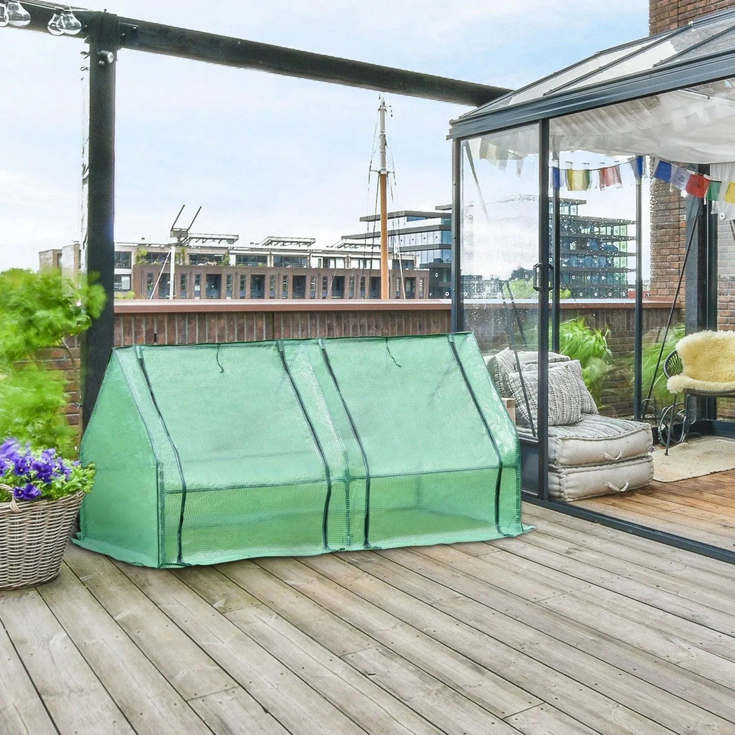 6 ft. x 3 ft. x 3 ft. Mini Greenhouse with 2 Zipper Doors, Water Resistant UV Protected Aoodor
