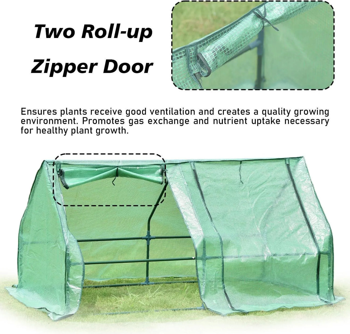 6 ft. x 3 ft. x 3 ft. Mini Greenhouse with 2 Zipper Doors, Water Resistant UV Protected Aoodor