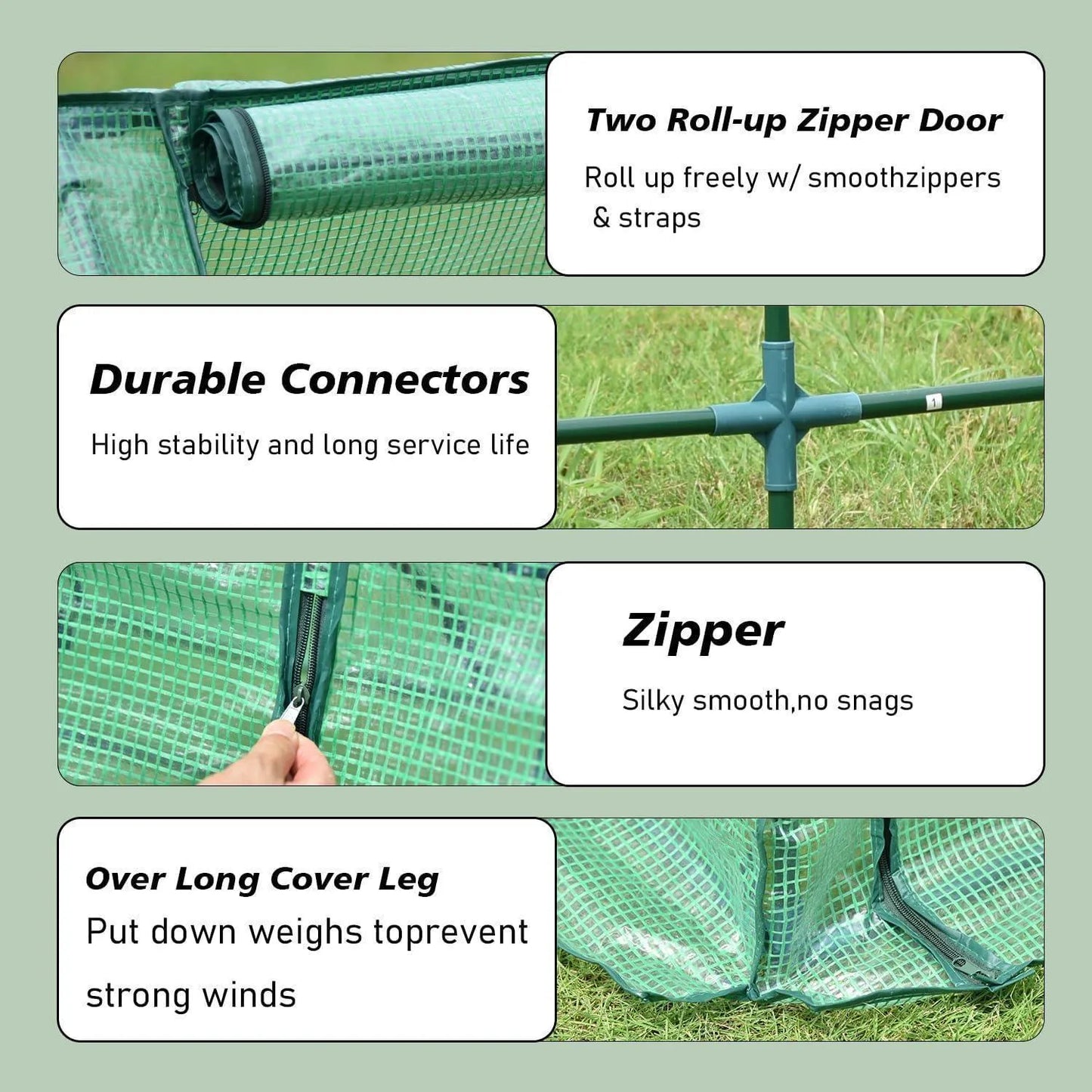 6 ft. x 3 ft. x 3 ft. Mini Greenhouse with 2 Zipper Doors, Water Resistant UV Protected Aoodor