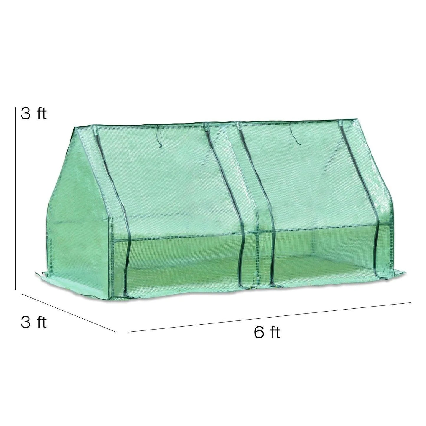 6 ft. x 3 ft. x 3 ft. Mini Greenhouse with 2 Zipper Doors, Water Resistant UV Protected Aoodor