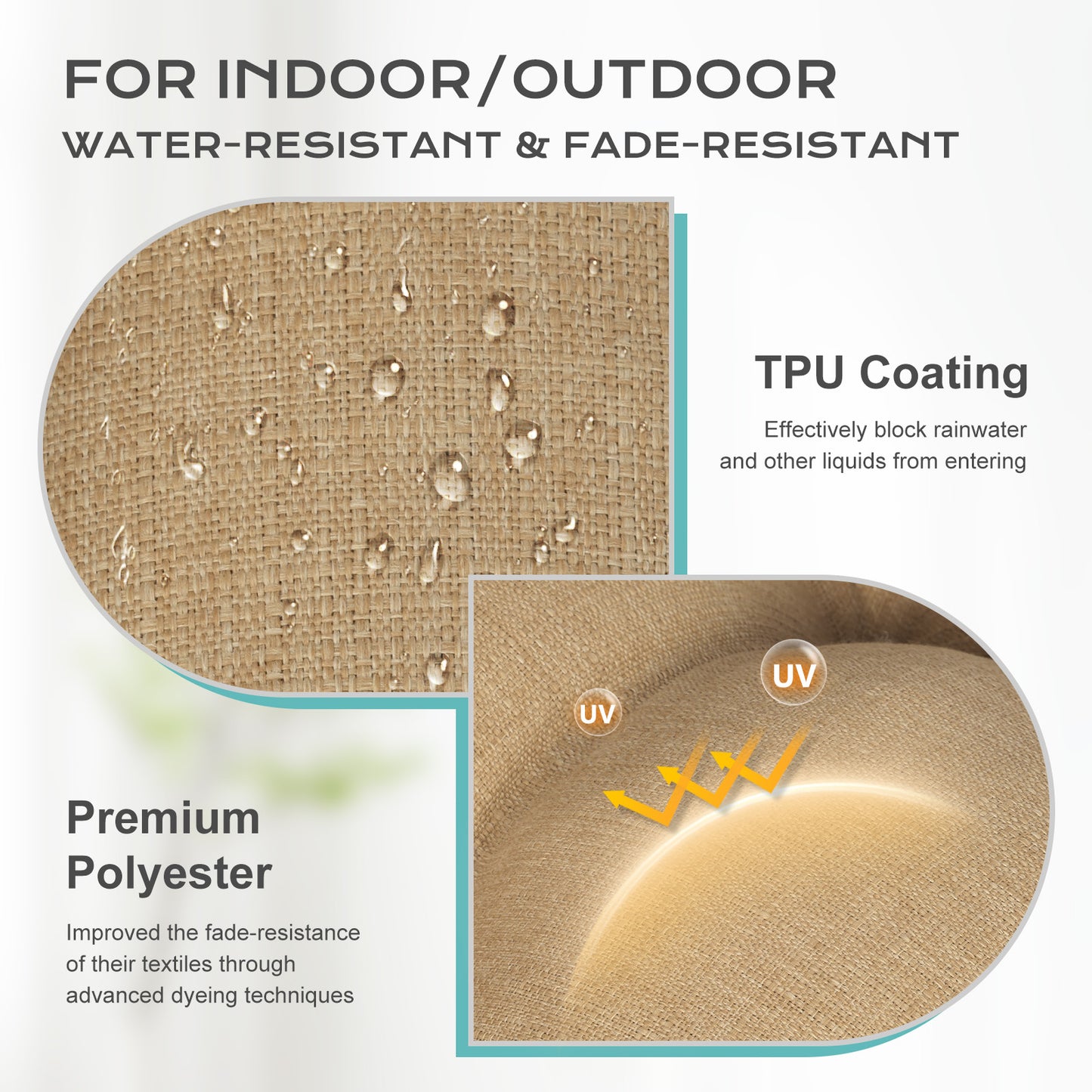 Tufted Outdoor High Back Rocking Chair Cushion Set of 2, Brown