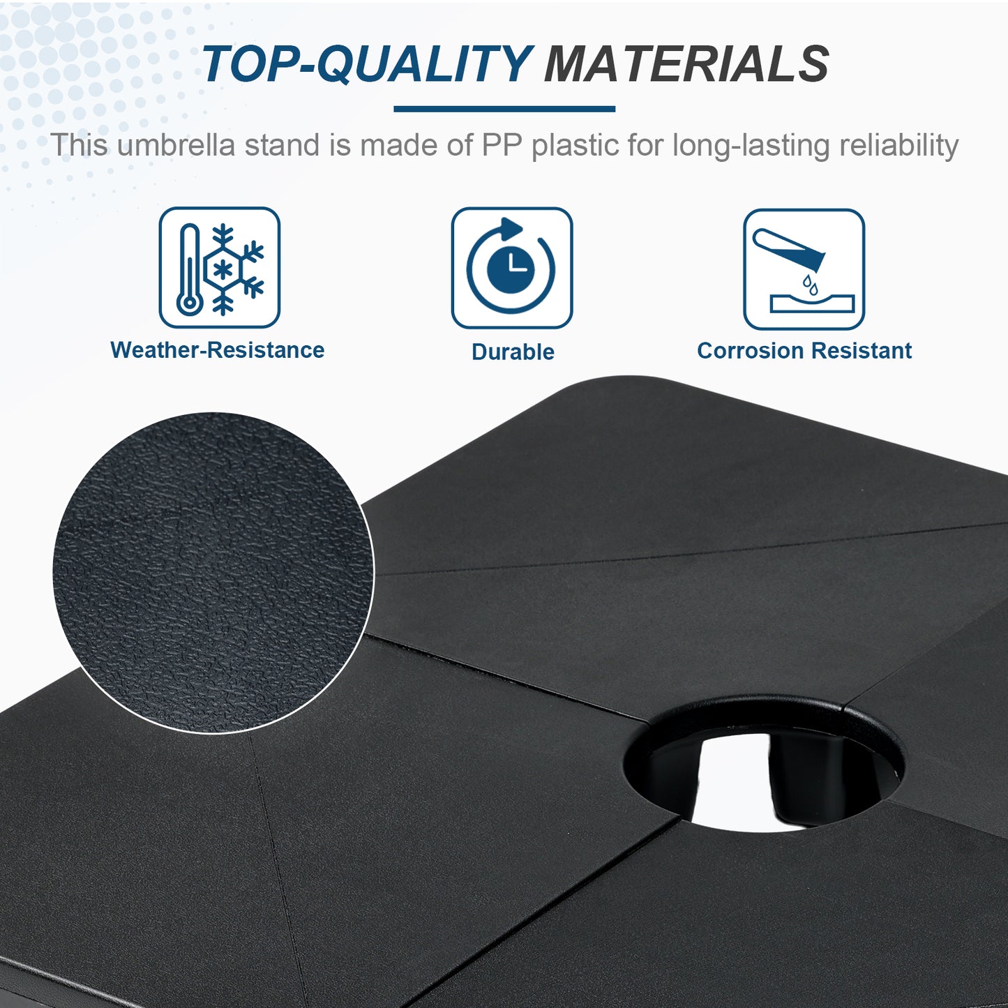 4-Piece Offset Cantilever Patio Umbrella Base Stand - Sand Filled Weight Plates for Stability