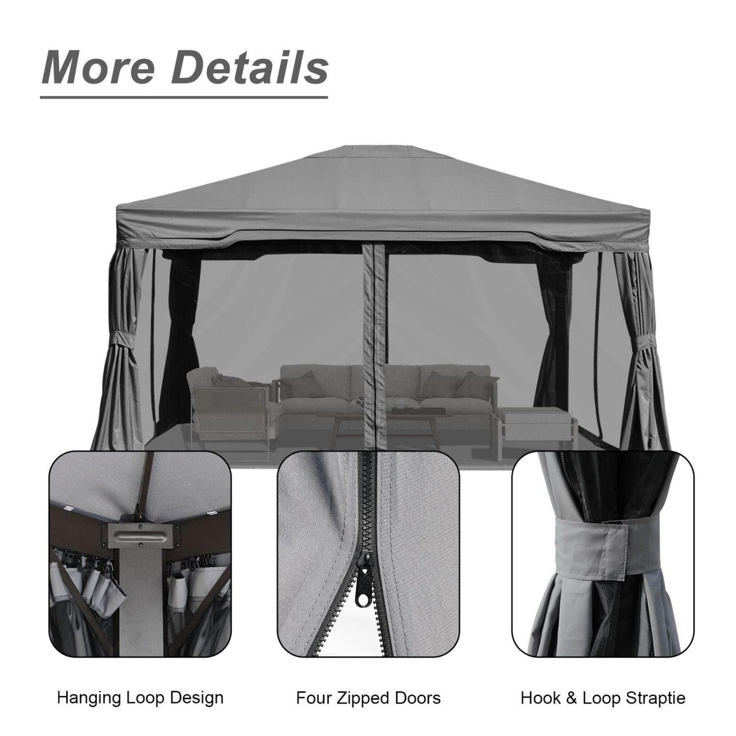 12 x 12 ft. Outdoor Gazebo Tent Canopy Shelter, Aluminum Frame with Privacy Curtain and Netting Gazebo Aoodor LLC