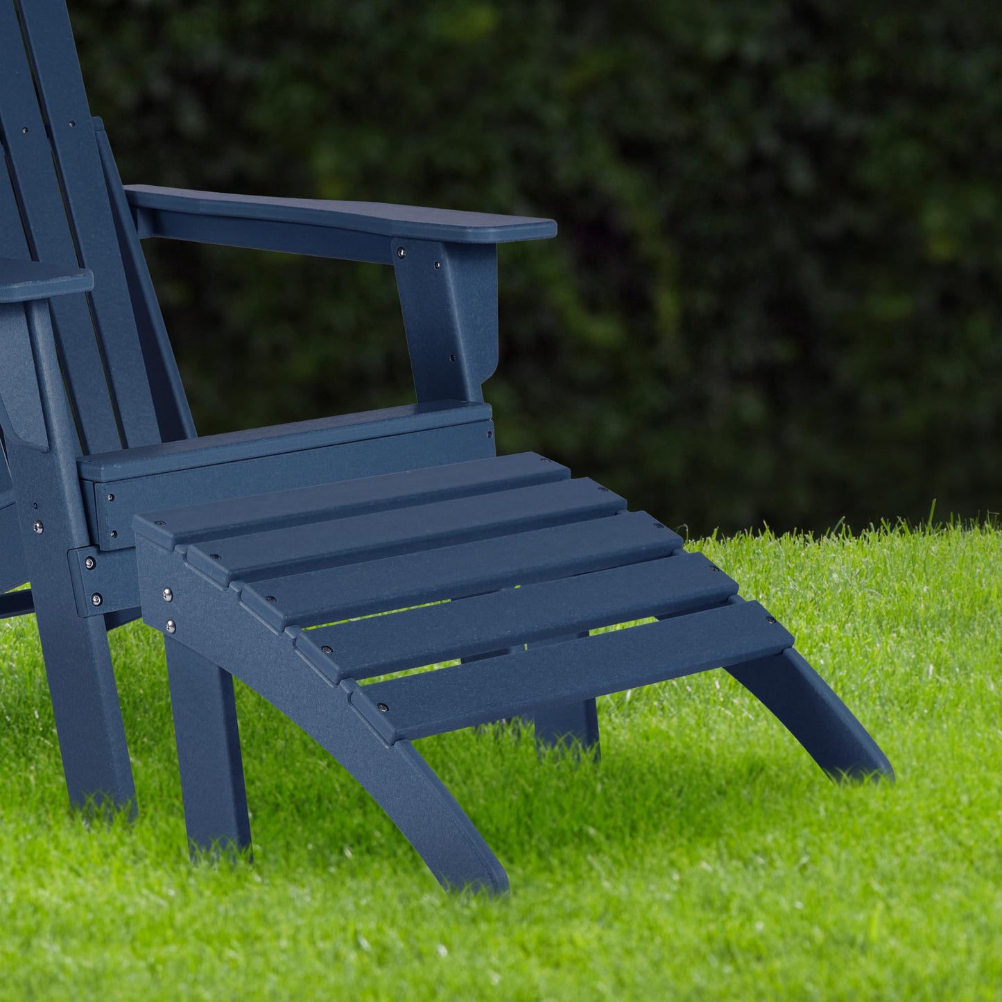 Outdoor Adirondack Ottoman, HDPE Adirondack Chair Ottoman