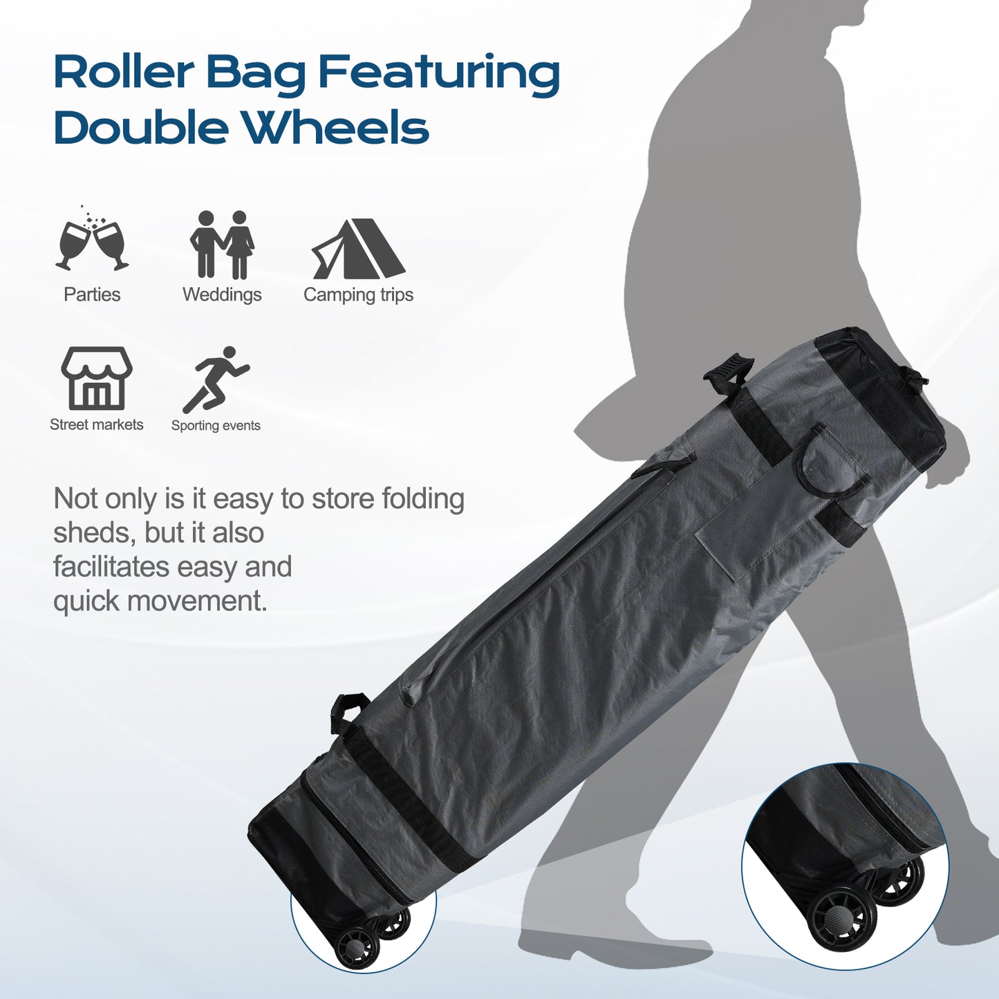 10x10/12x12 ft. Pop Up Canopy Tent with Roller Bag