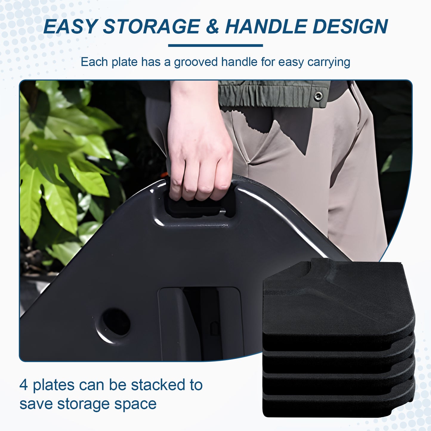Cantilever Offset Patio Umbrella Stand 4-Piece Set