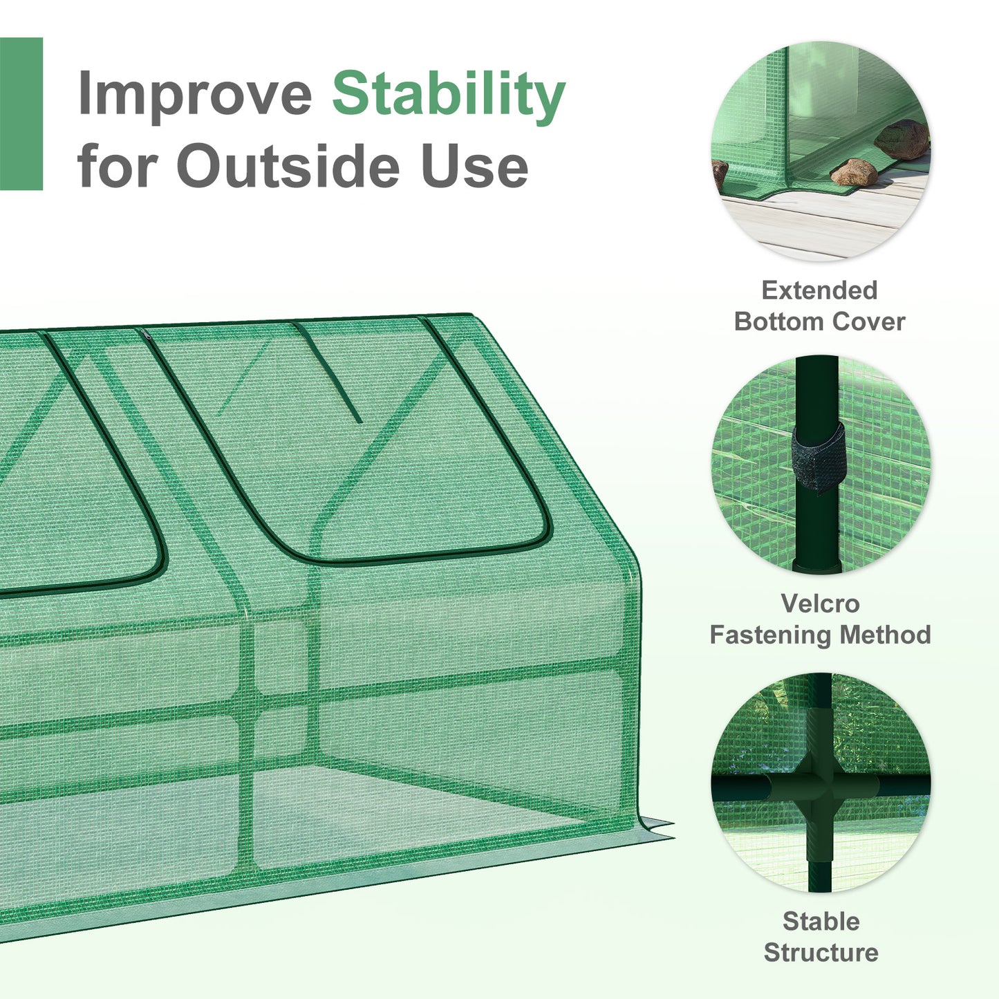 4x2x2 ft. Mini Greenhouse with Zipper Doors, Water Resistant & UV Protected