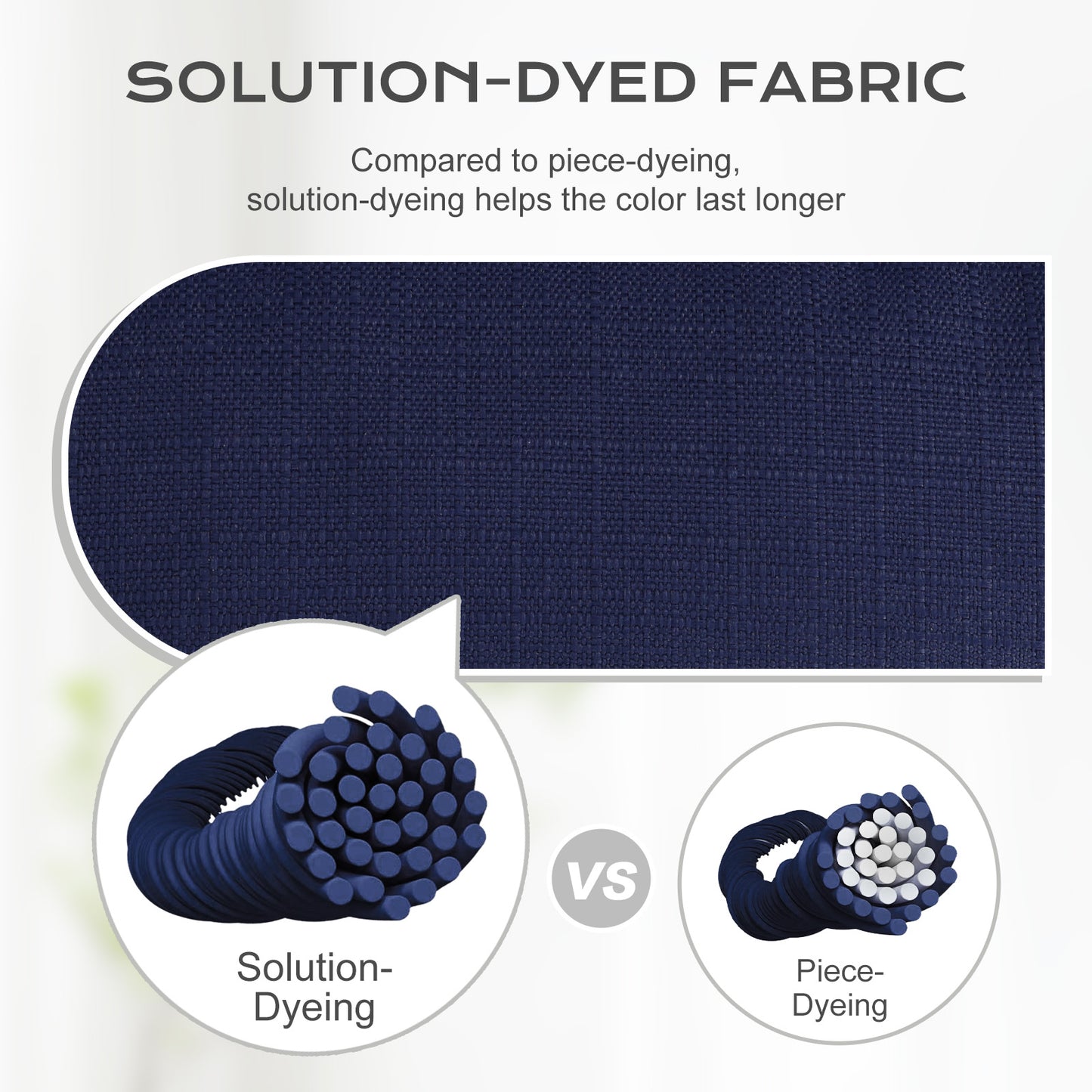Tufted Outdoor High Back Rocking Chair Cushion Set of 2, Dark Blue