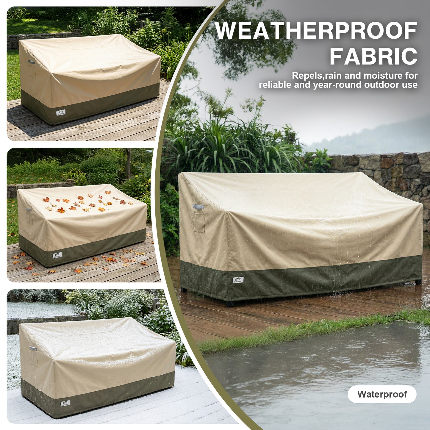 Patio Loveseat Cover for 2-Seater Sofa/ Loveseat/ Bench