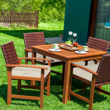 Outdoor Chair Cushions Set of 2 with Handle and Ties, Water Resistant Patio Seat Pads, Khaki