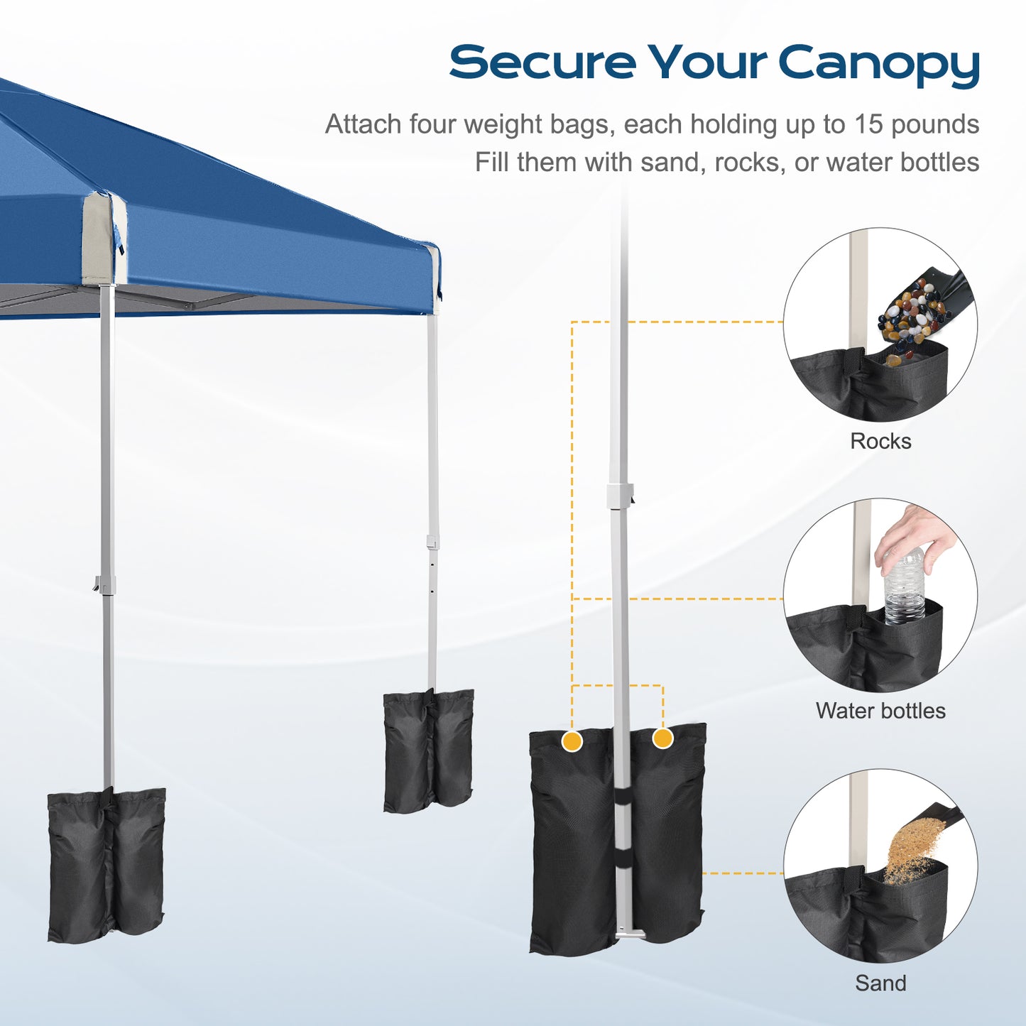 10x10/12x12 ft. Pop Up Canopy Tent with Roller Bag