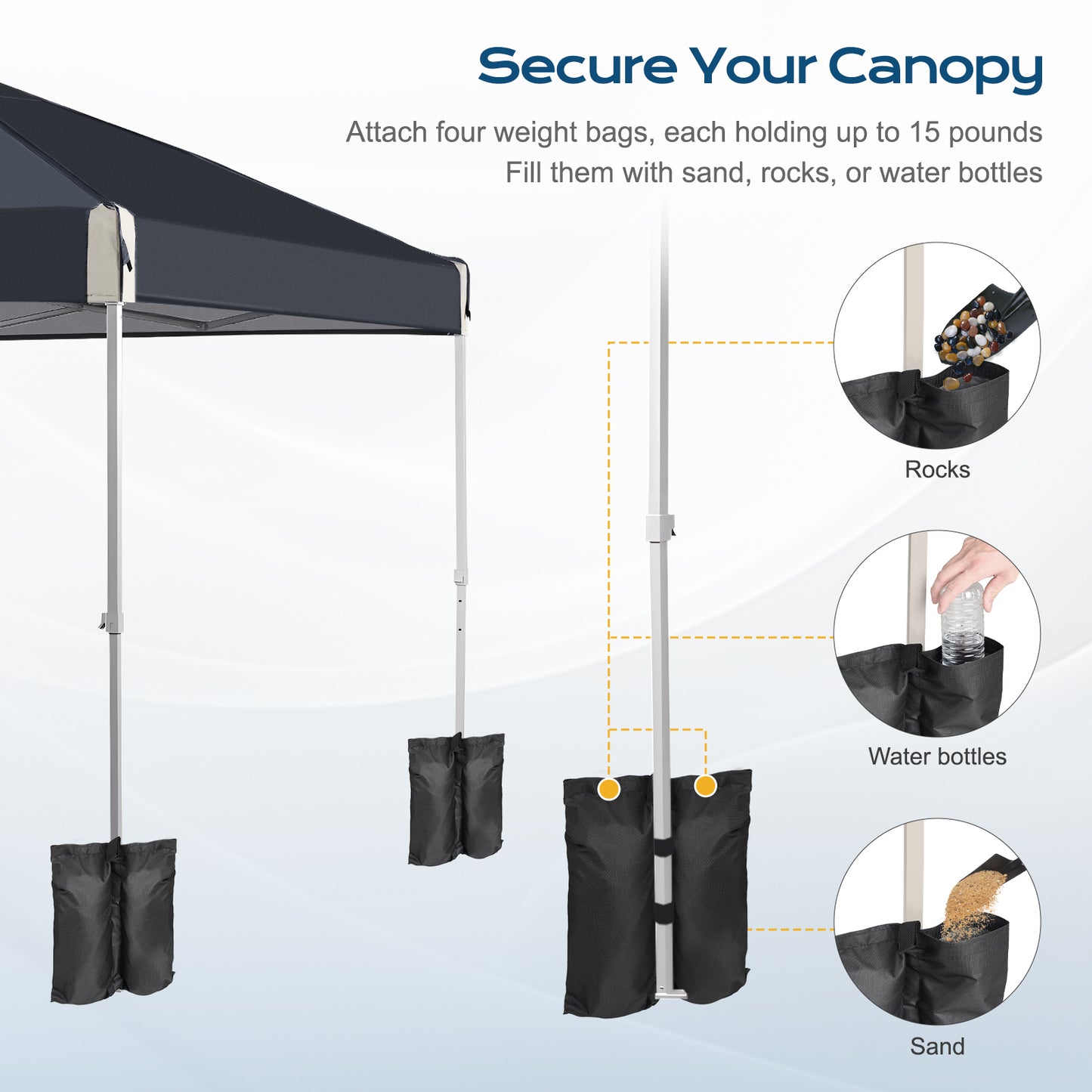10x10/12x12 ft. Pop Up Canopy Tent with Roller Bag