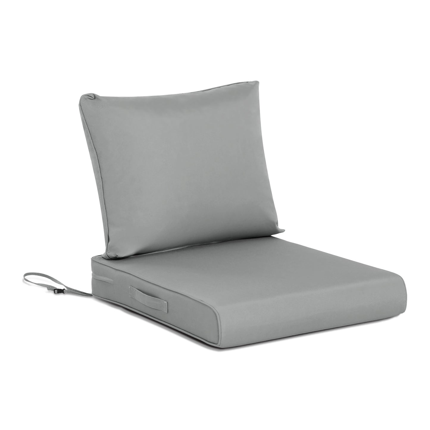 Outdoor Chair Cushions, Patio Deep Seat Cushions with Handle & Adjustable Straps - Gray