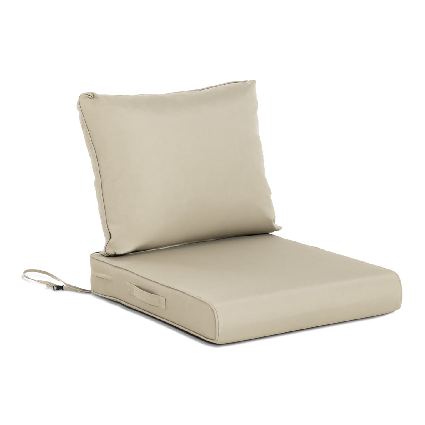 Outdoor Chair Cushions, Patio Deep Seat Cushions with Handle & Adjustable Straps - Khaki Aoodor