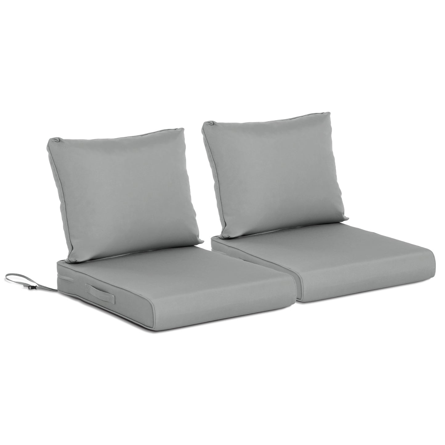 Outdoor Chair Cushions, Patio Deep Seat Cushions with Handle & Adjustable Straps - Gray Aoodor