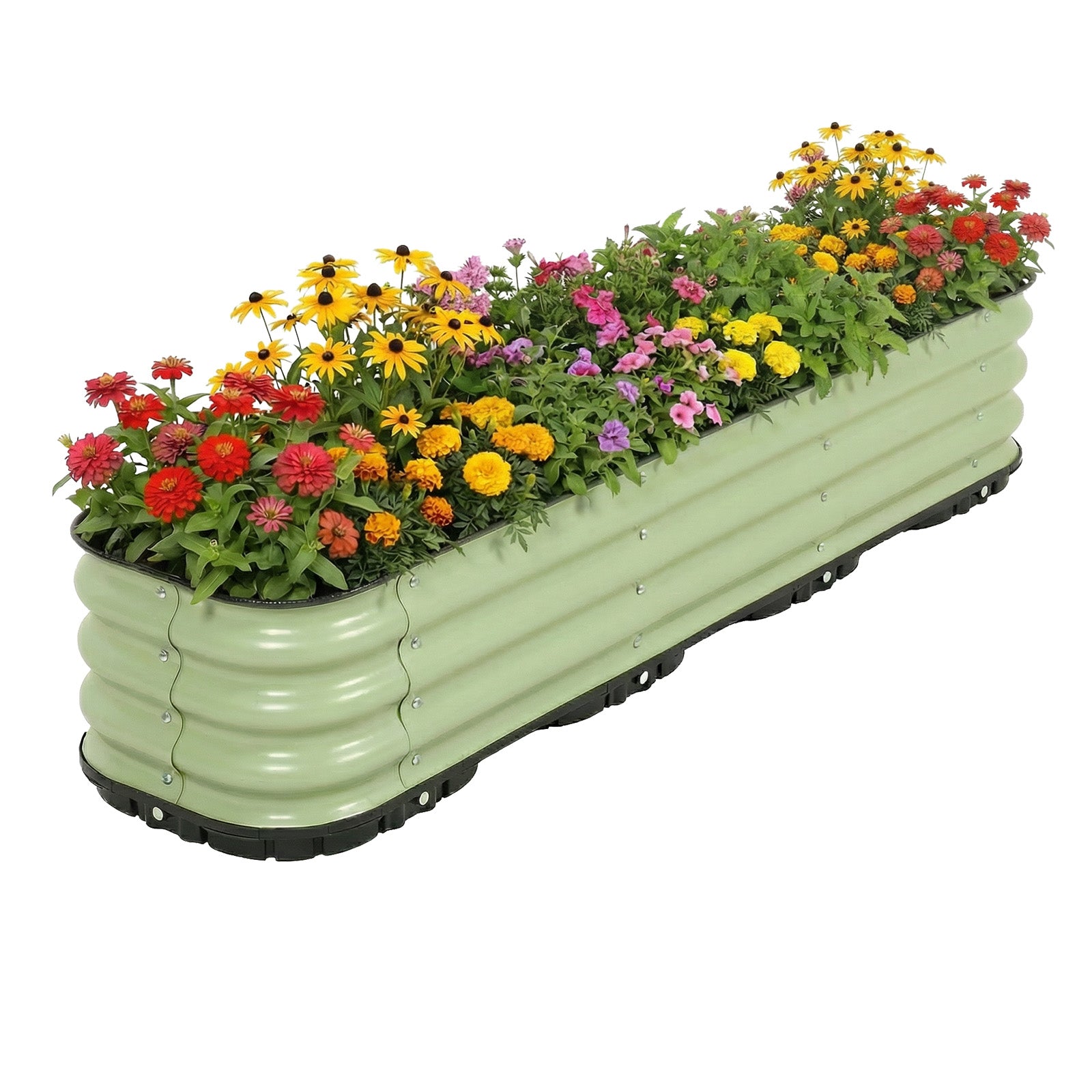 self watering plant bed Aoodor Beige Galvanized Steel Self-Watering Raised Garden Bed with Water Reservoir (63 in. L x 16.5 in. W x 11.2 in. H)