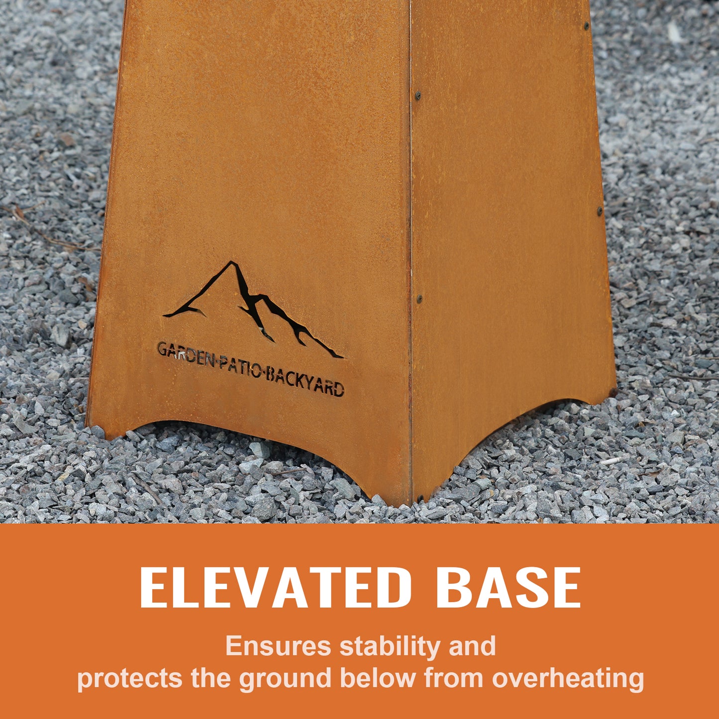 Aoodor 24" Rustic Corten Steel Fire Pit with 27" Stand, Rust Patina Finish, Detachable Wood-Burning Fire Bowl for Outdoor, Patio Decor Elevated Base