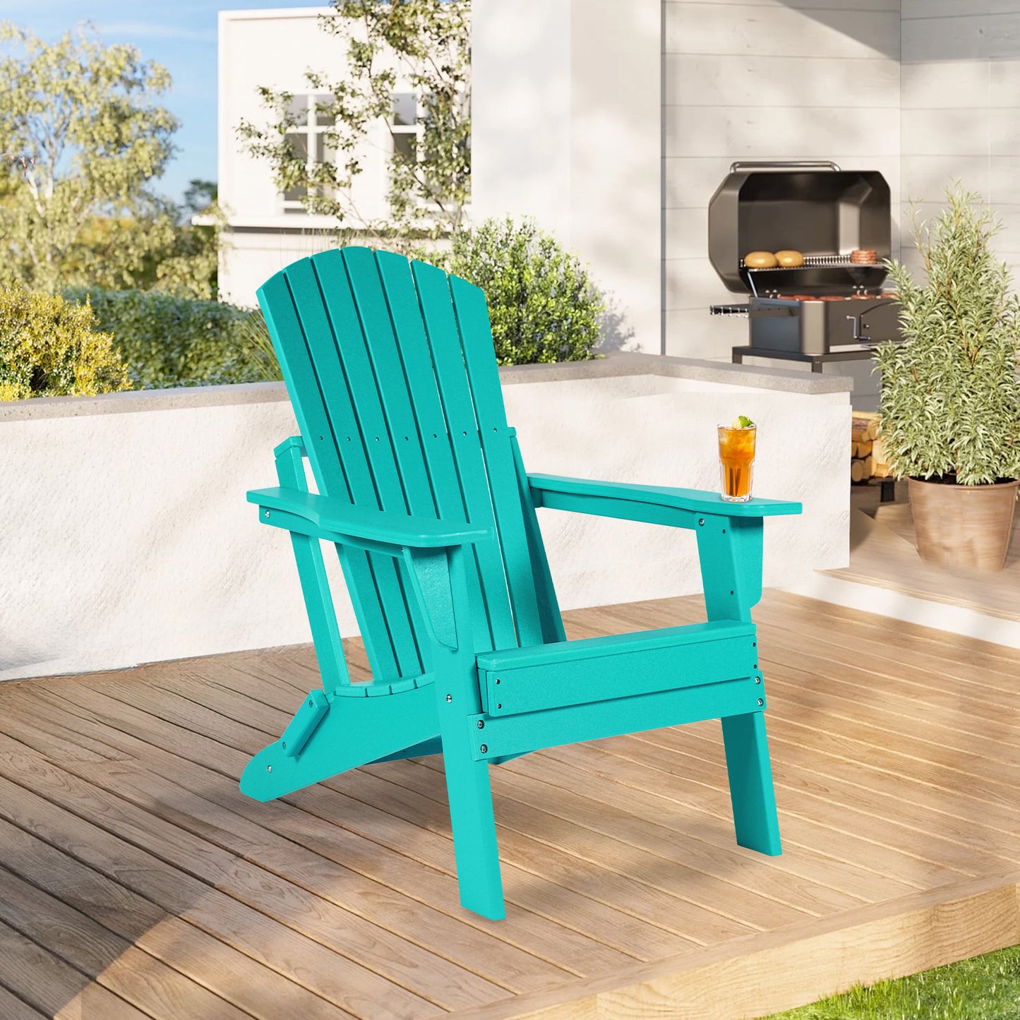 Aoodor Folding Adirondack Chair Lake Blue