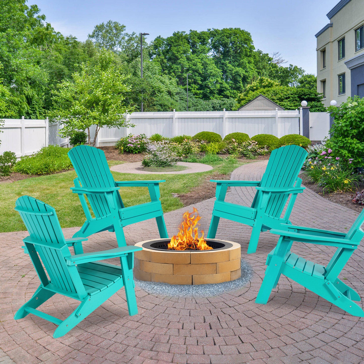 Aoodor Folding Adirondack Chair Lake Blue