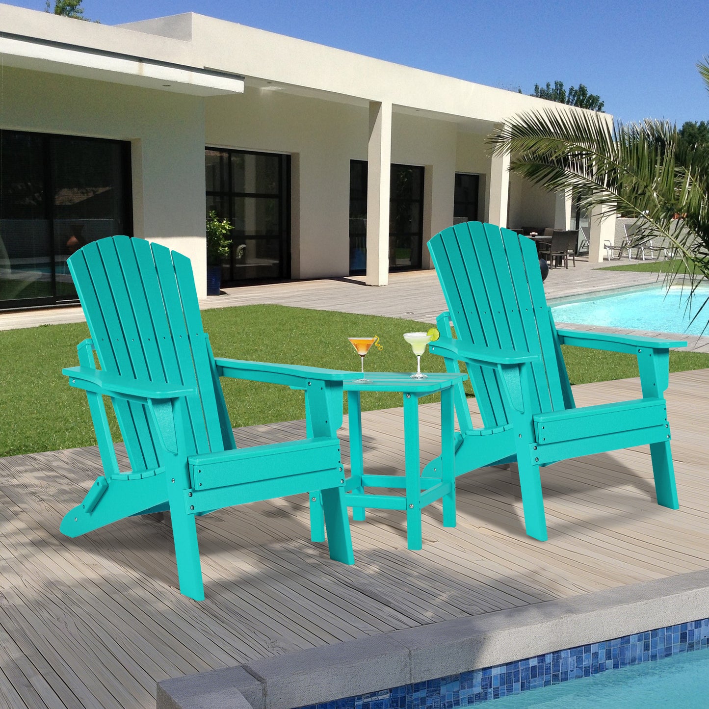 Aoodor Folding Adirondack Chair Lake Blue