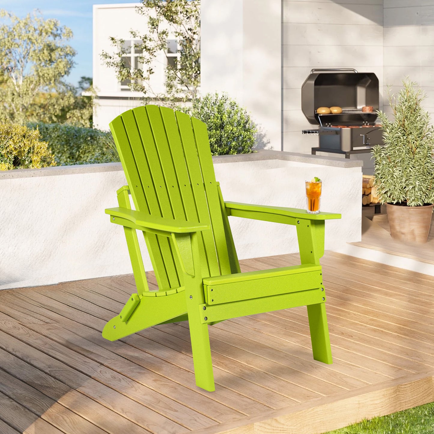 Aoodor Folding Adirondack Chair Lemon Green