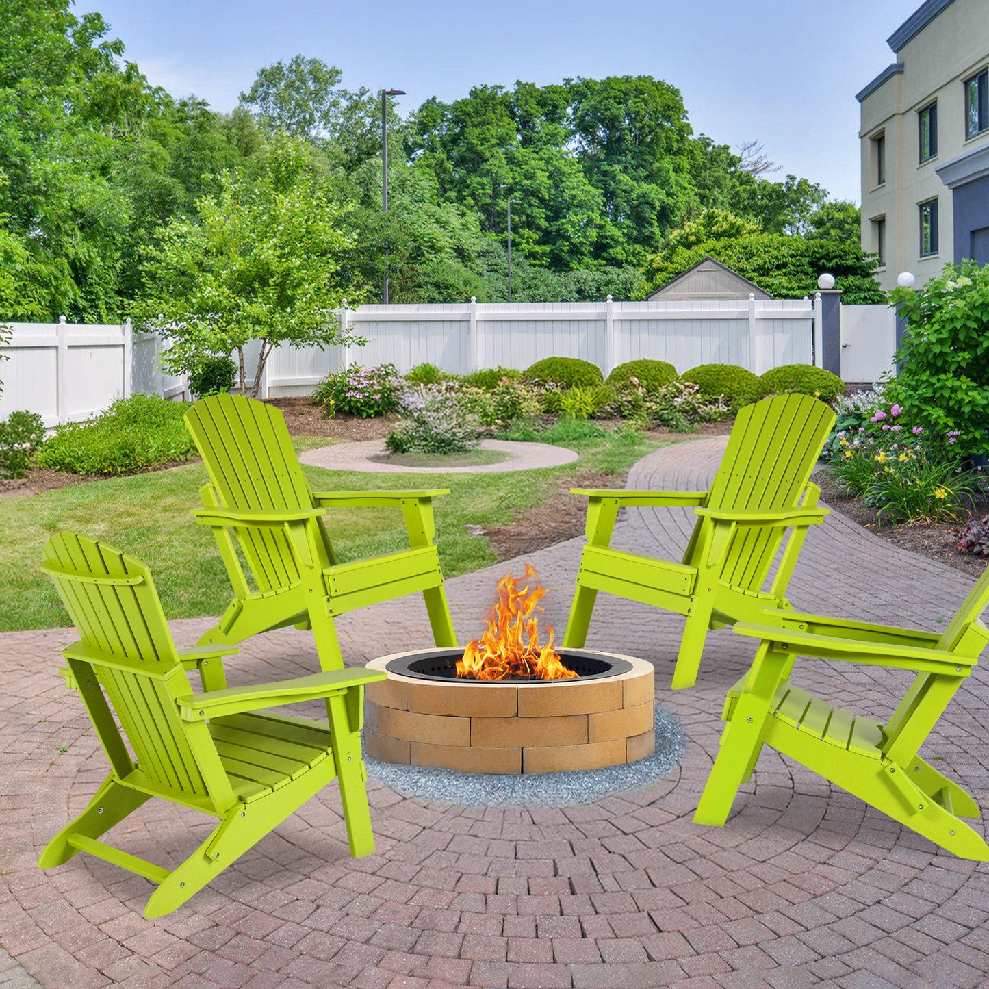 Aoodor Folding Adirondack Chair Lemon Green