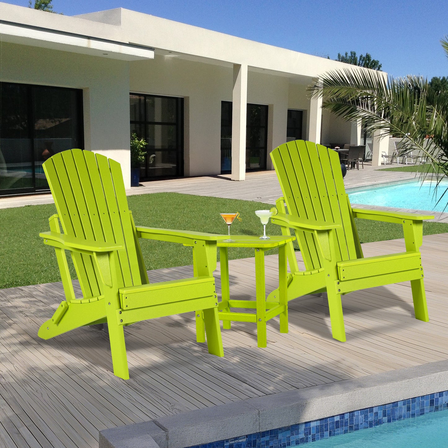 Aoodor Folding Adirondack Chair Lemon Green