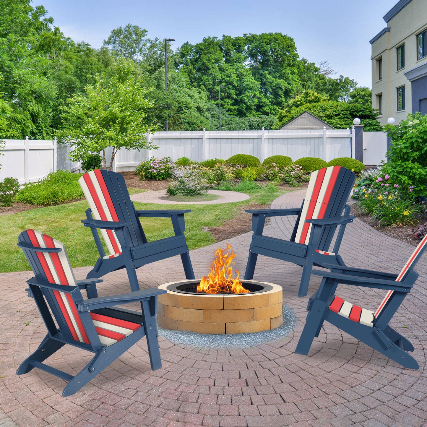 Aoodor Folding Adirondack Chair Nation Flag