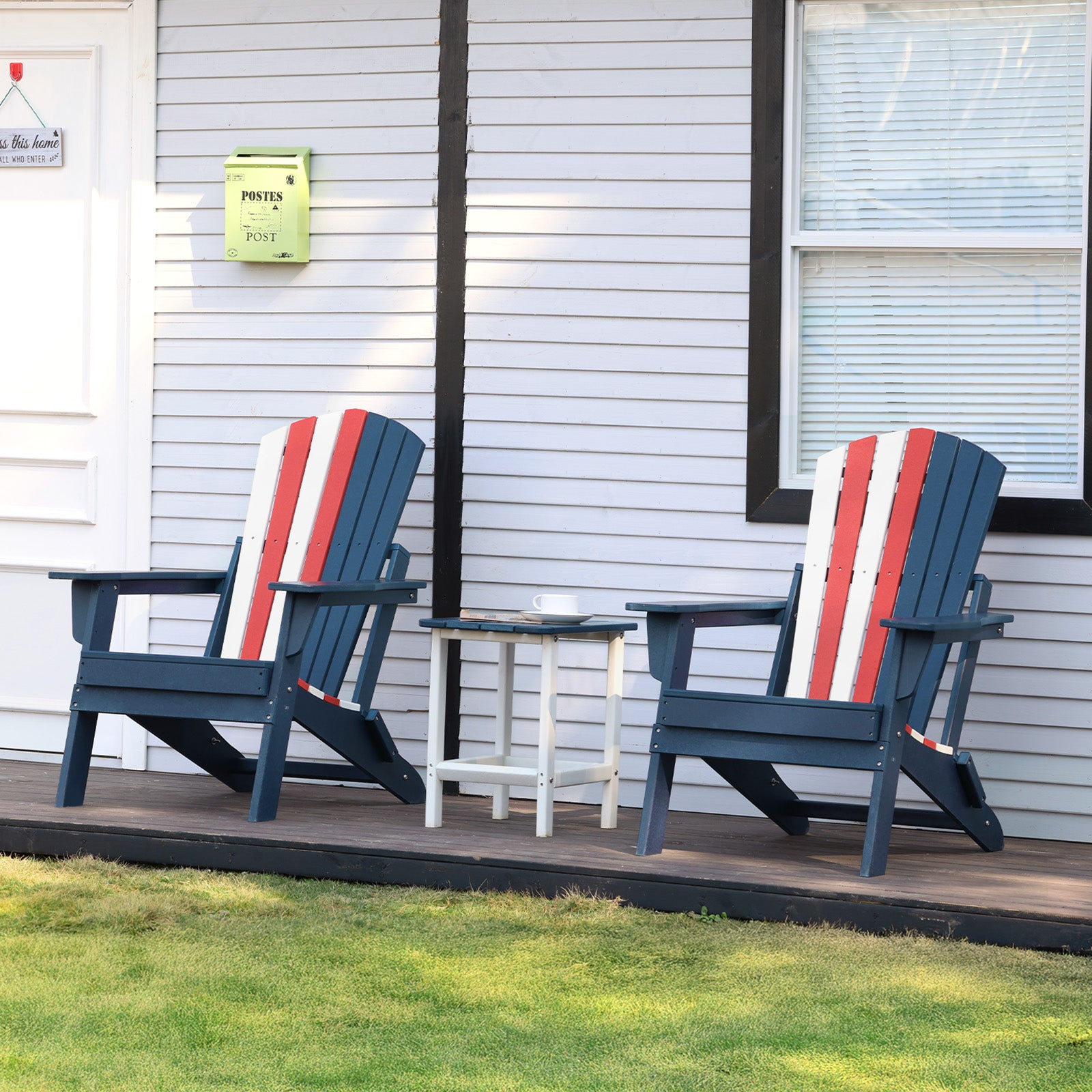 Aoodor Folding Adirondack Chair Nation Flag