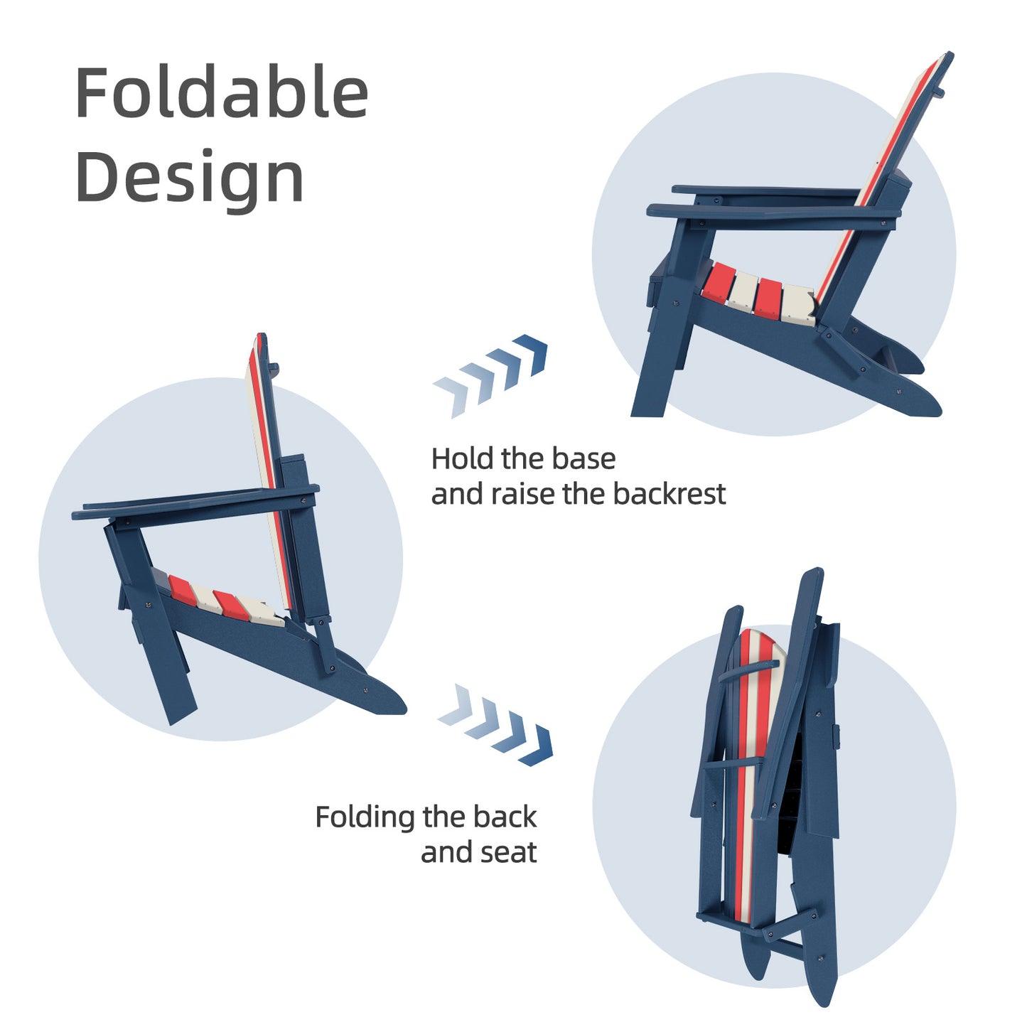 Aoodor Folding Adirondack Chair Nation Flag - foldable design