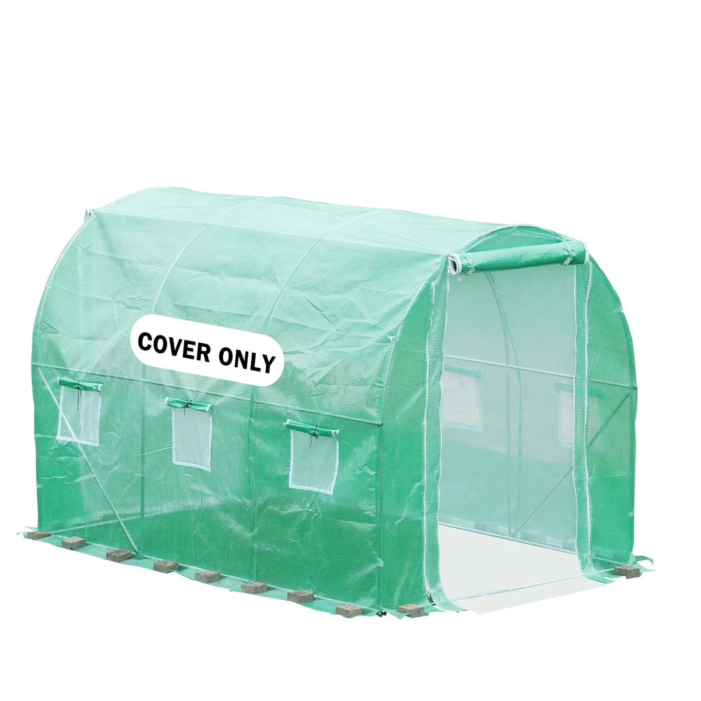 Aoodor Greenhouse Replacement Cover 10'X7'X7' Large Walk in Tunnel Outdoor Plant Gardening Greenhouse Spare Parts Cover (Frame NOT Included)