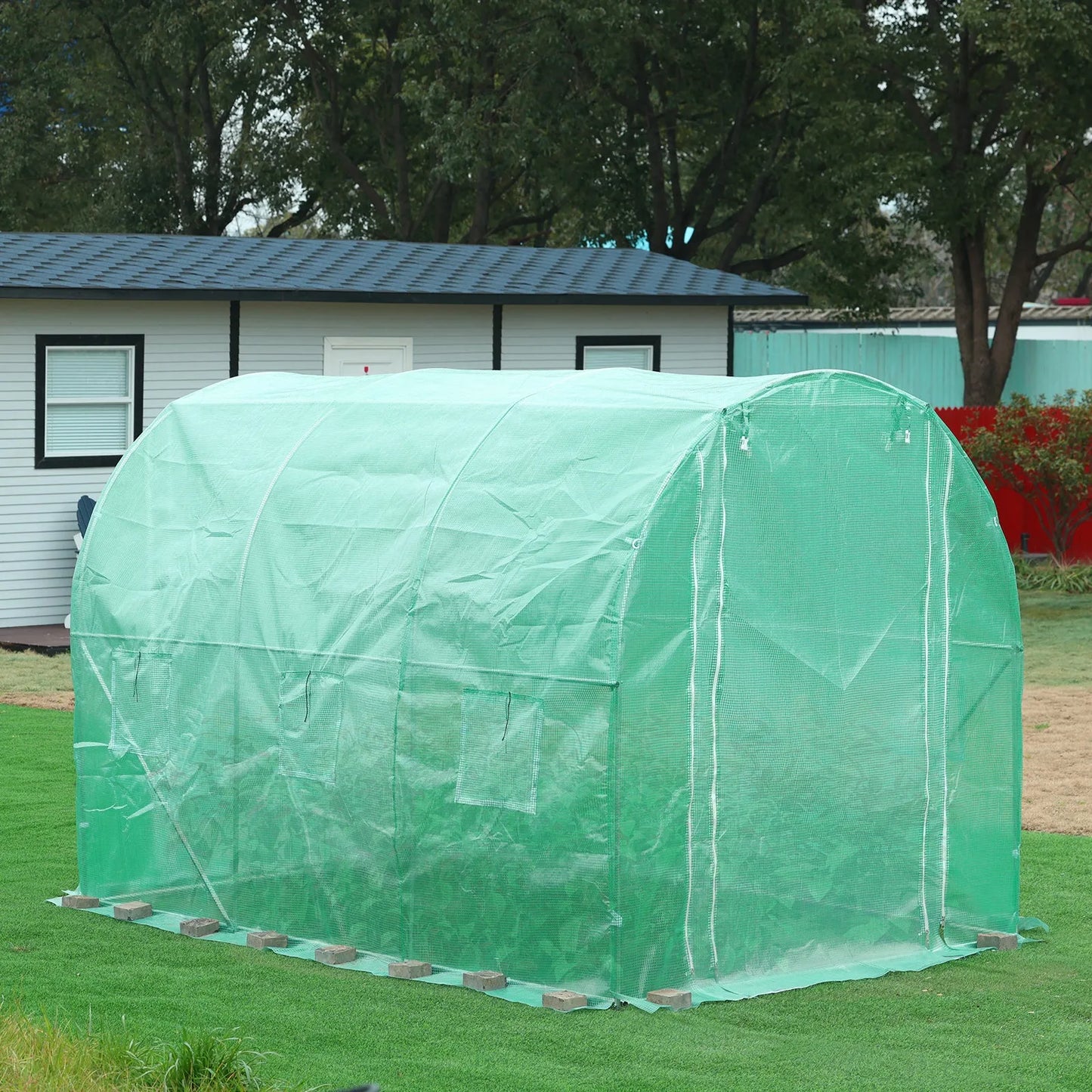 Aoodor Greenhouse Replacement Cover 10'X7'X7' Large Walk in Tunnel Outdoor Plant Gardening Greenhouse Spare Parts Cover (Frame NOT Included)