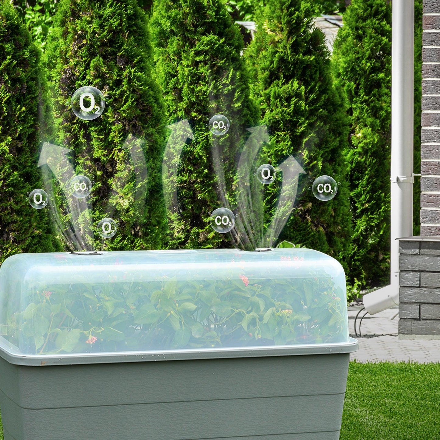 Elevated Raised Planter Box with Legs, Storage Space, Water Level Indicator - (Set of 3) Aoodor Lid only