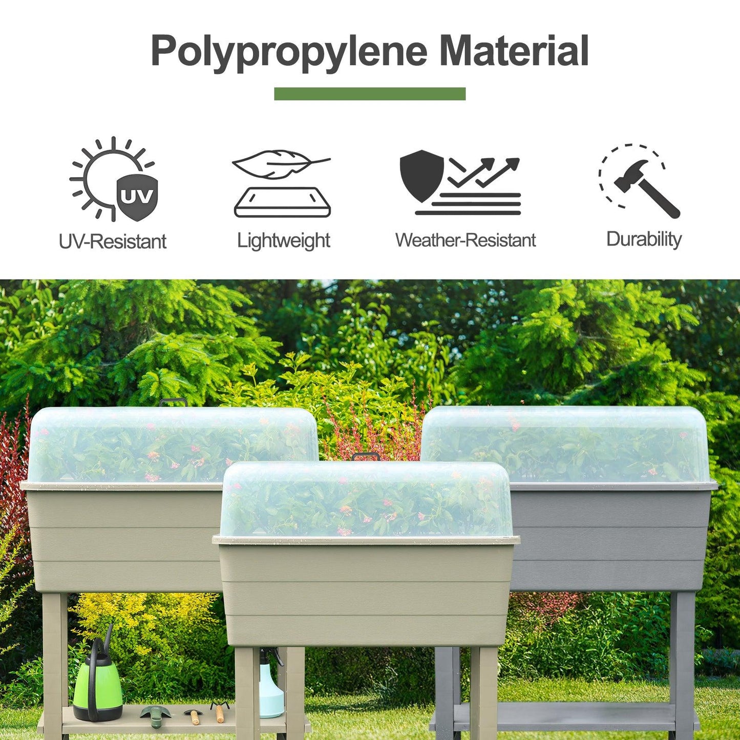 Elevated Raised Planter Box with Legs, Storage Space, Water Level Indicator - (Set of 3) Aoodor Lid only