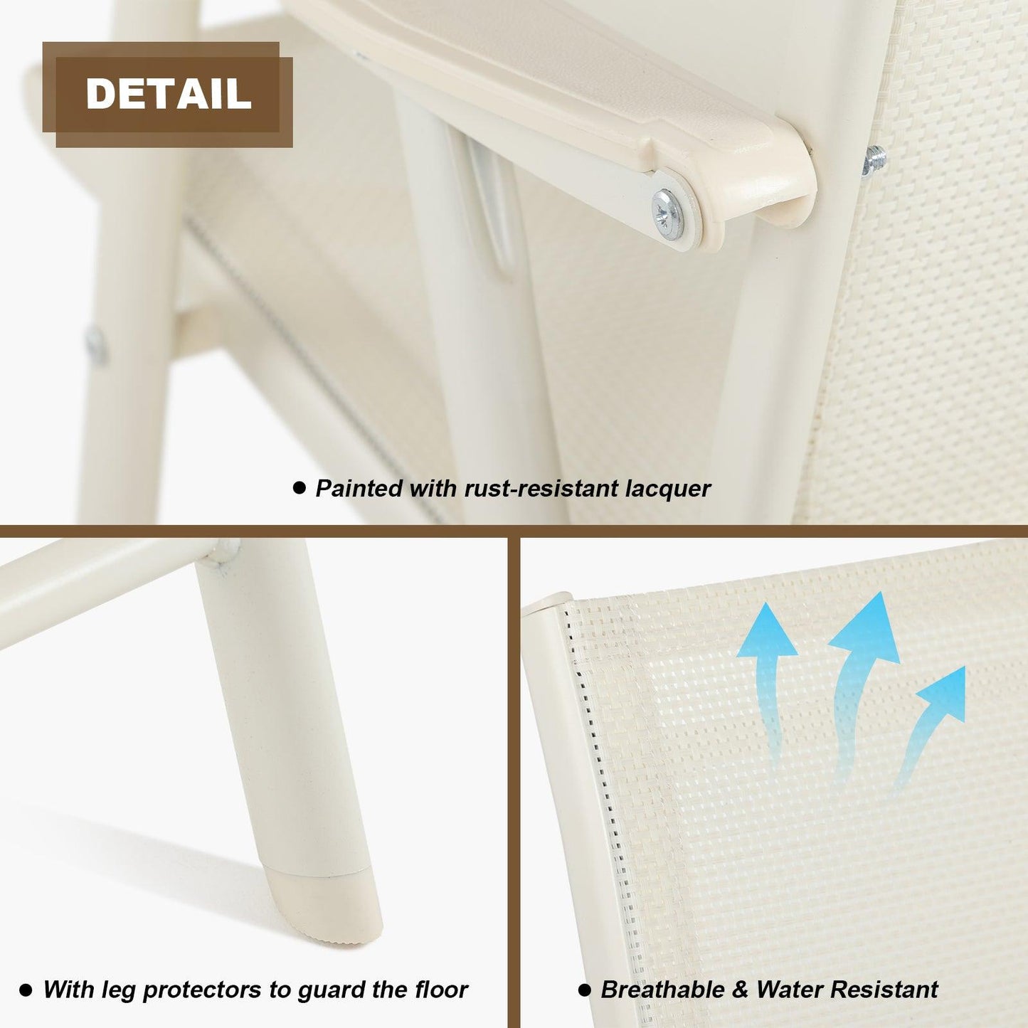 Folding Patio Chairs - Set of 4, Ideal for Patio and Outdoor Use Aoodor White