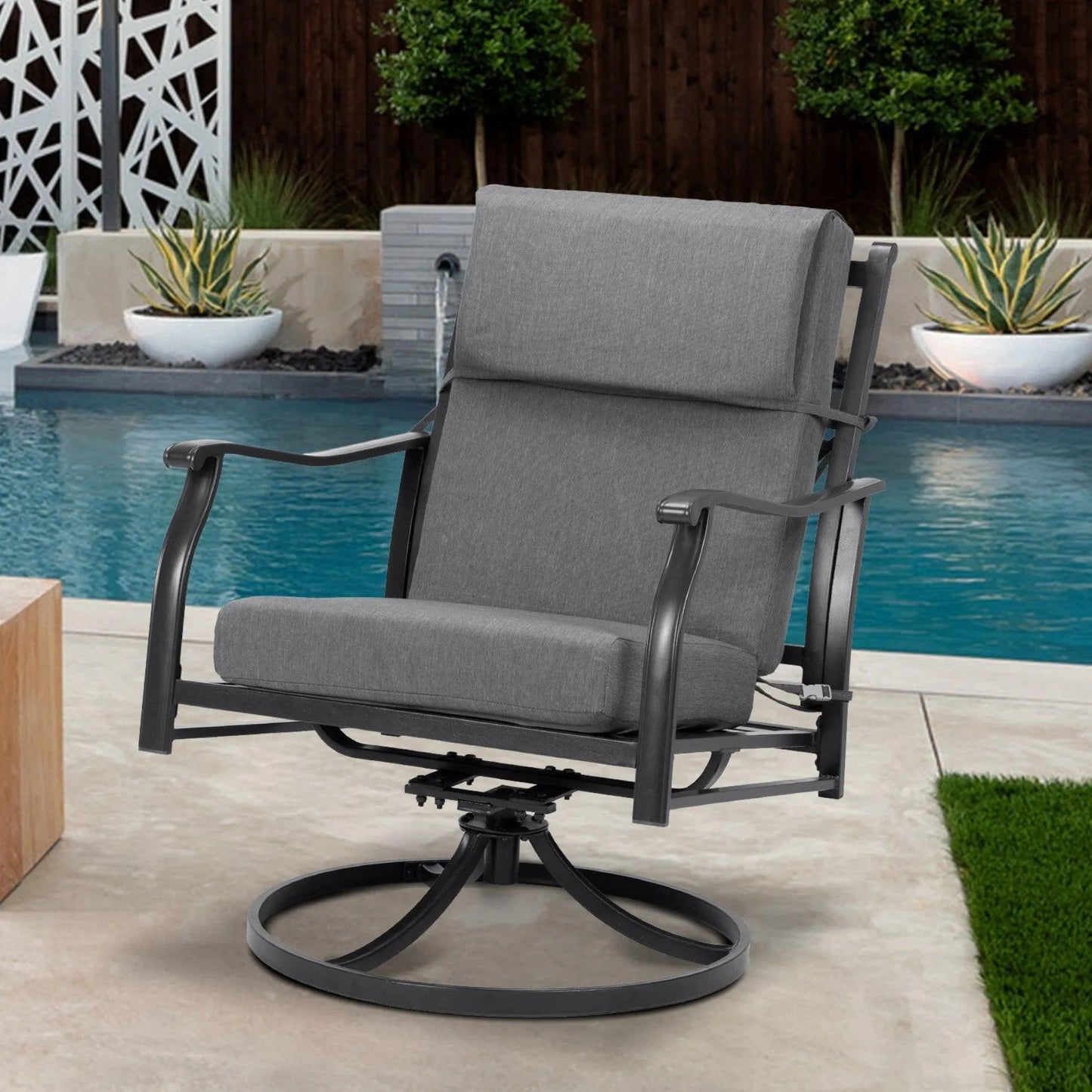 High Back Chair Cushions Set of 4, UV-Protected & Water-Resistant, 45 x 22 x 4 Inches Aoodor