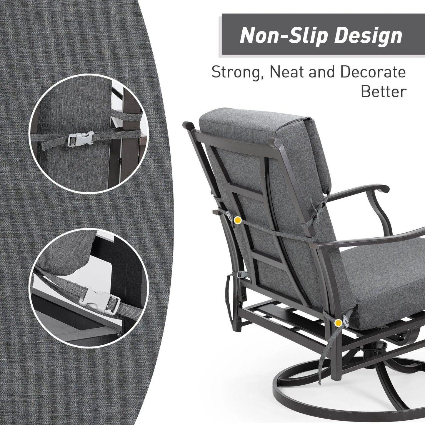 High Back Chair Cushions Set of 4, UV-Protected & Water-Resistant, 45 x 22 x 4 Inches Aoodor