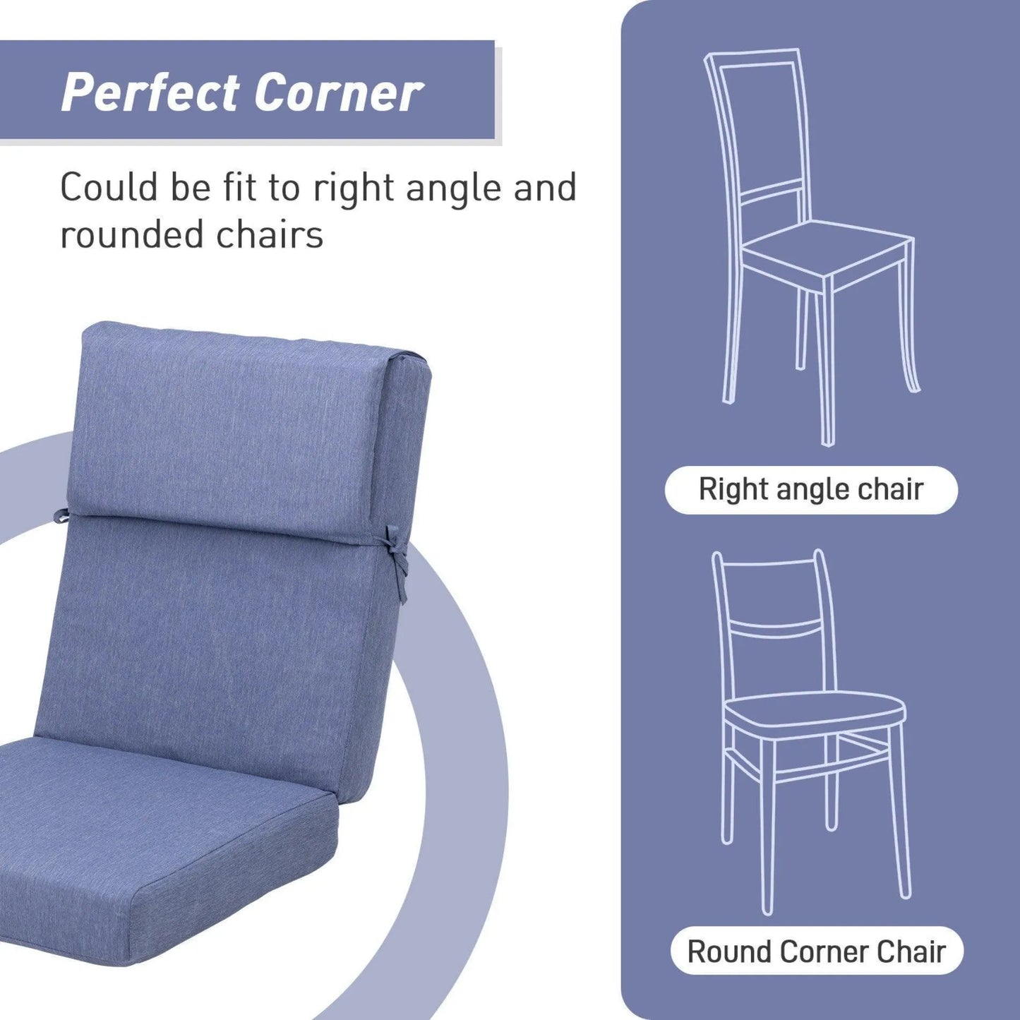 High Back Chair Cushions Set of 4, UV-Protected & Water-Resistant, 45 x 22 x 4 Inches Aoodor