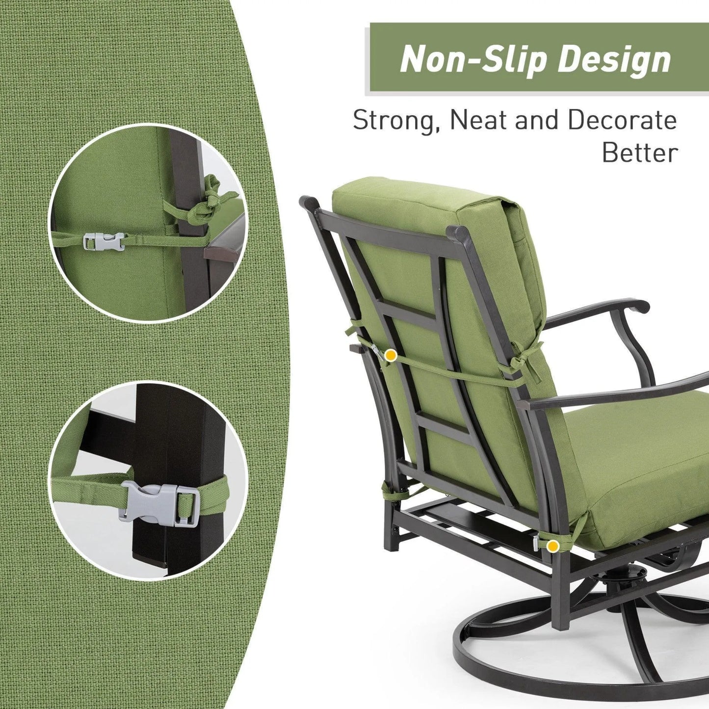 High Back Chair Cushions Set of 4, UV-Protected & Water-Resistant, 45 x 22 x 4 Inches Aoodor