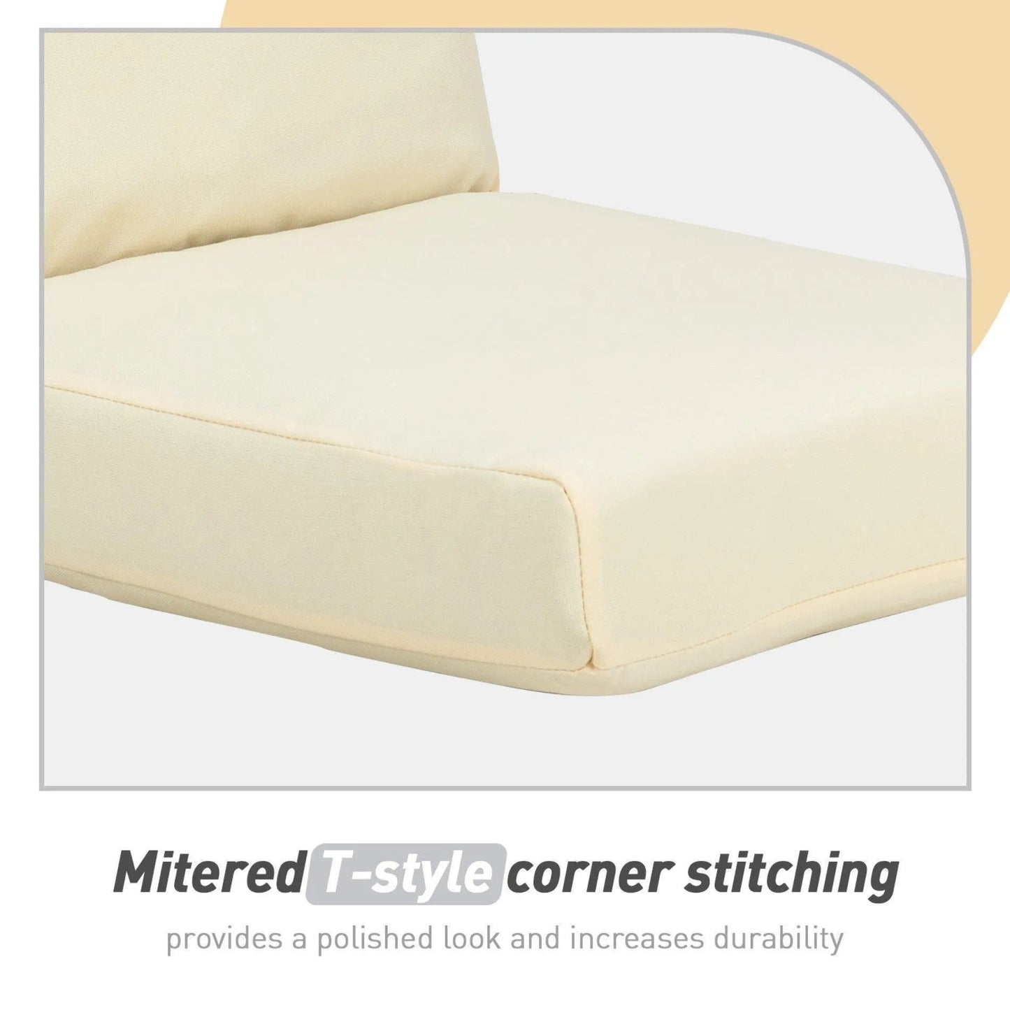 High Back Chair Cushions Set of 4, UV-Protected & Water-Resistant, 45 x 22 x 4 Inches Lightyellow Aoodor Aoodor