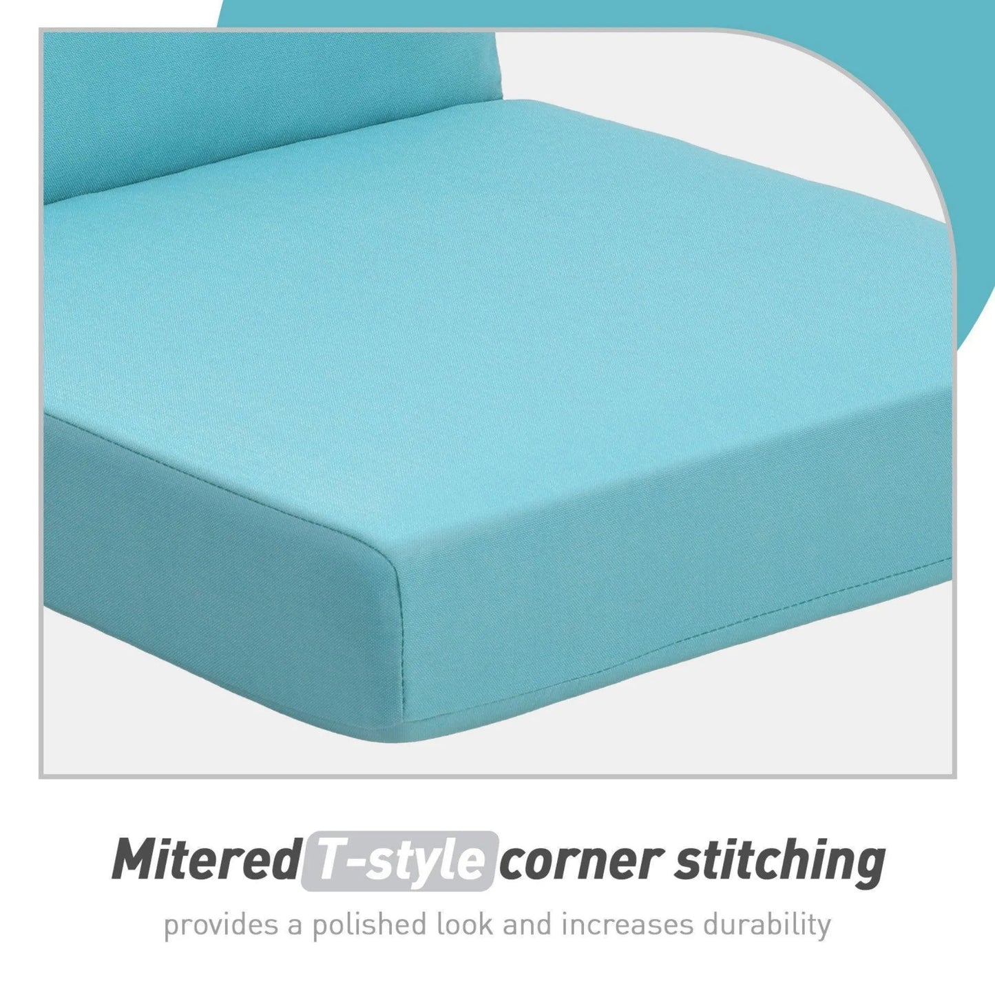 High Back Chair Cushions Set of 4, UV-Protected & Water-Resistant, 45 x 22 x 4 Inches Blue Detail Aoodor