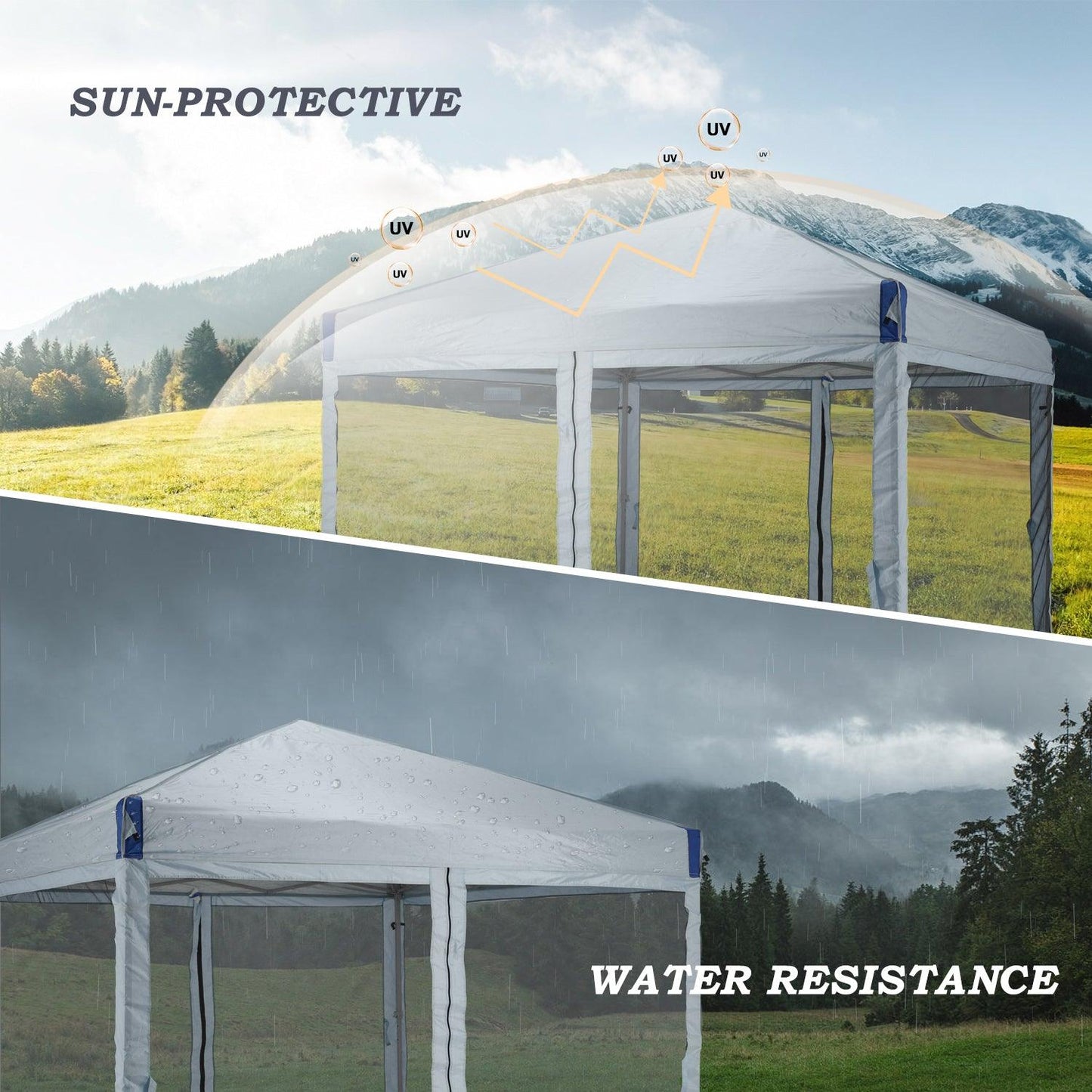 Pop Up Canopy Tent with Removable Mesh Sidewalls Gazebo part Aoodor LLC