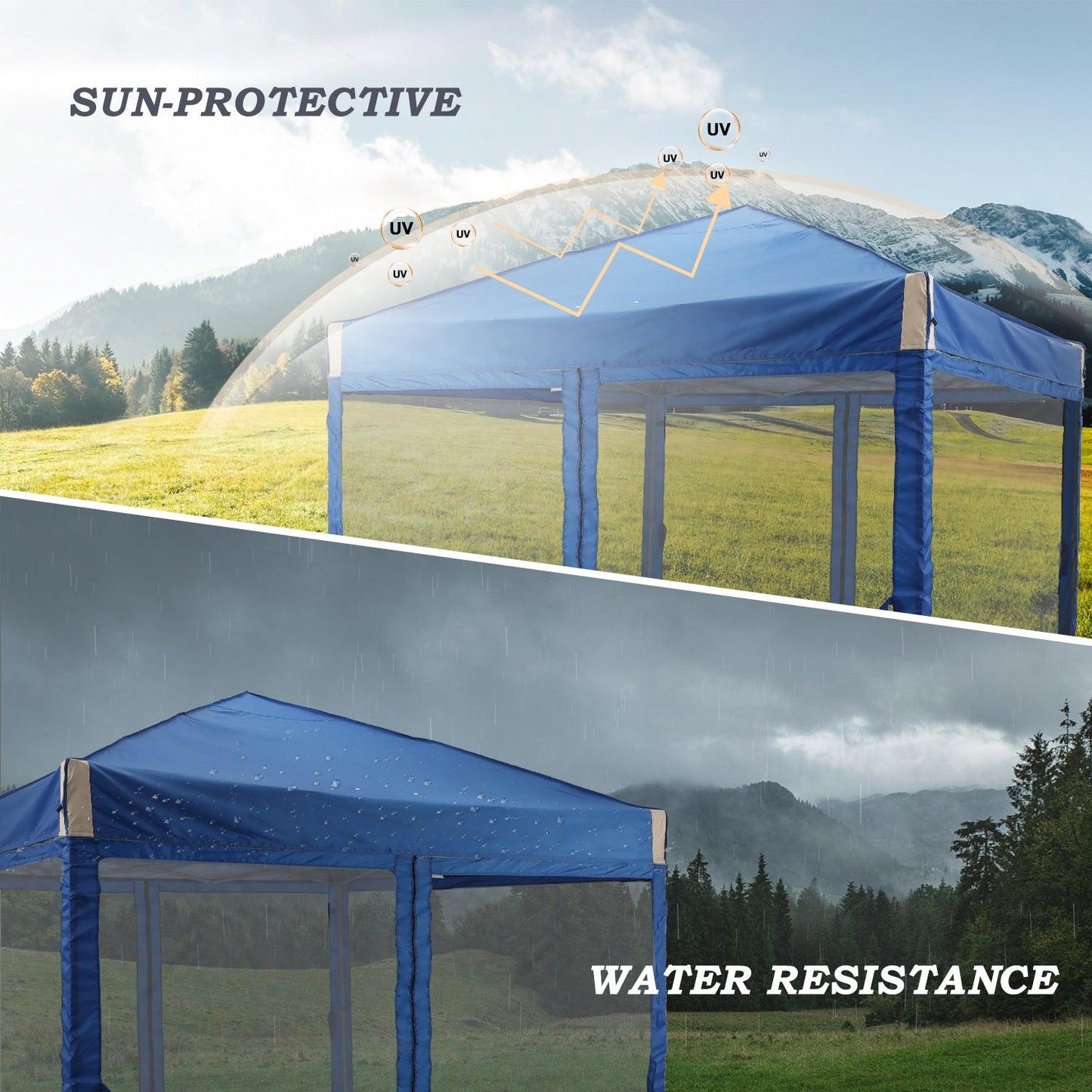 Pop Up Canopy Tent with Removable Mesh Sidewalls Gazebo part Aoodor LLC