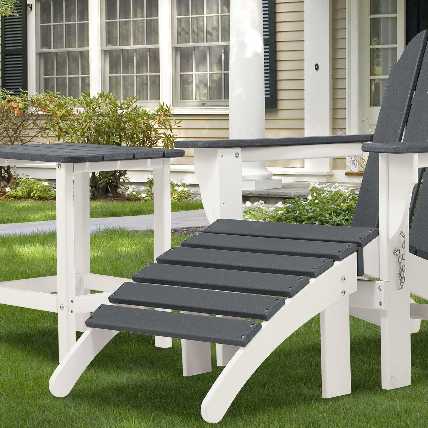 Outdoor Adirondack Ottoman - Weather-Resistant HDPE Patio Footrest for Ultimate Relaxation Aoodor