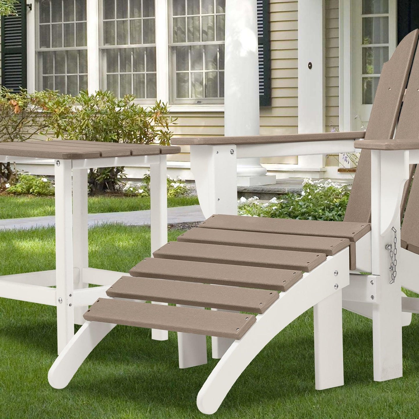 Outdoor Adirondack Ottoman - Weather-Resistant HDPE Patio Footrest for Ultimate Relaxation Aoodor