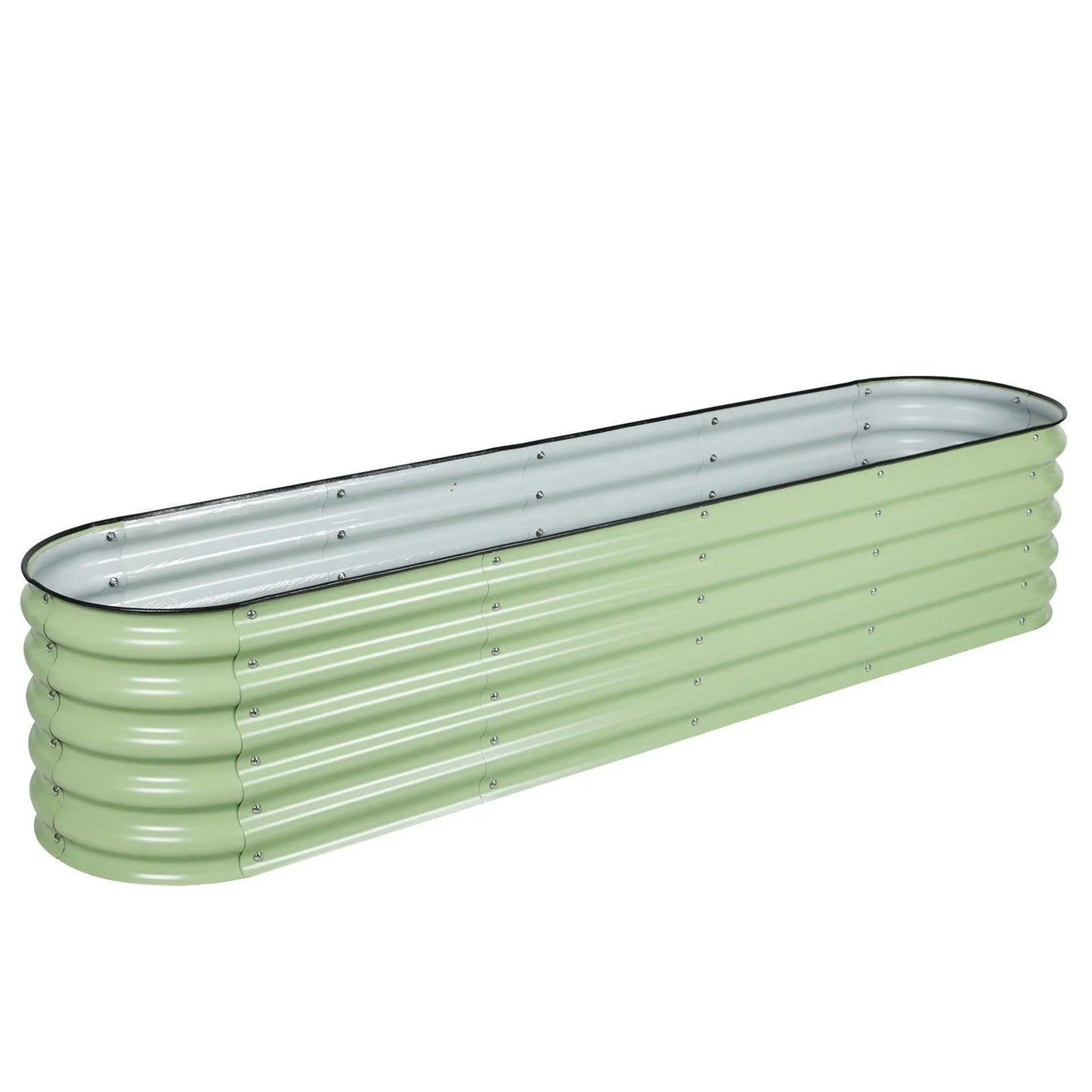 Oval Modular Aluzinc Raised Garden Bed Planter Aoodor LLC Green