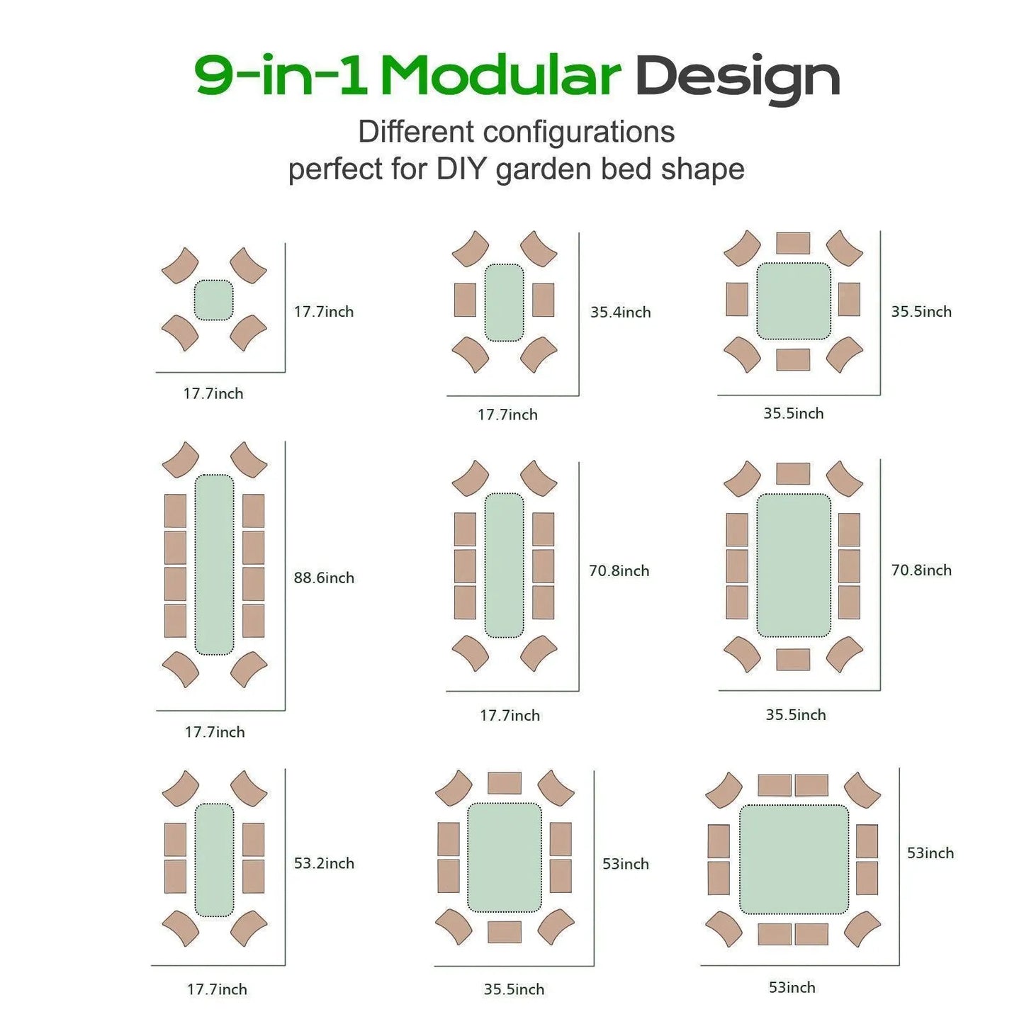 Oval Modular Aluzinc Raised Garden Bed Planter Aoodor LLC Green