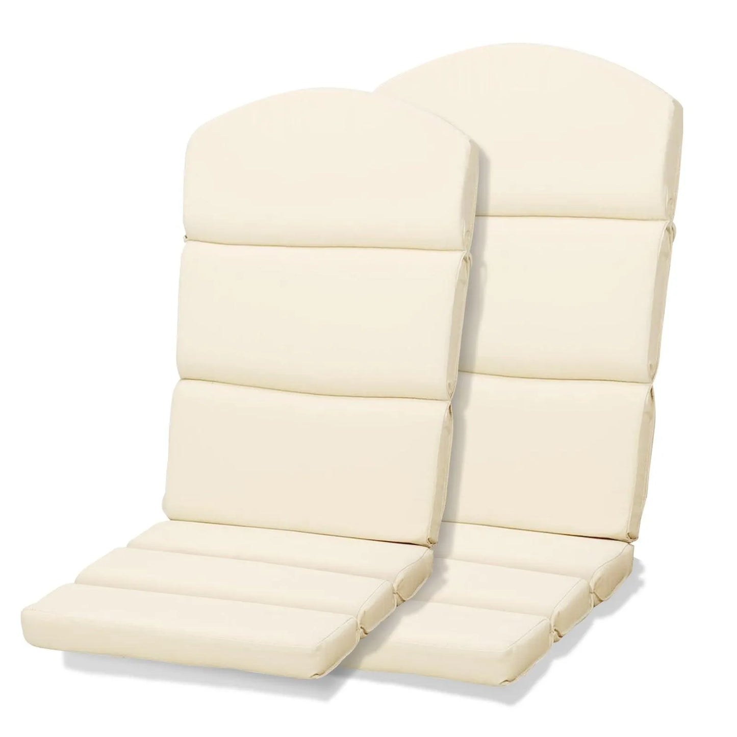 Patio Chair Cushion Set of 2 - High-Back Adirondack Patio Cushions with Ties, 52''x20''x2.75'', Olifen Fabric Slipcover CUSHION Aoodor LLC Beige